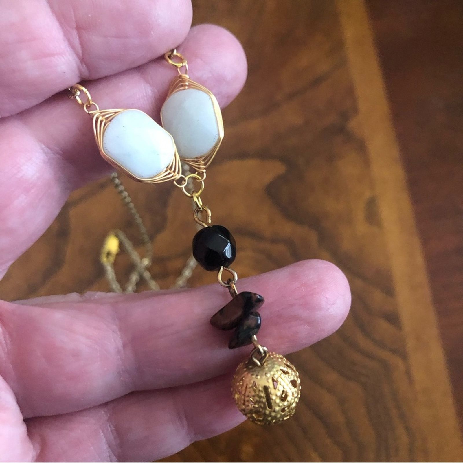 Handmade Handcrafted genuine stone dangle “y” necklace Size ONE SIZE - 7 Thumbnail