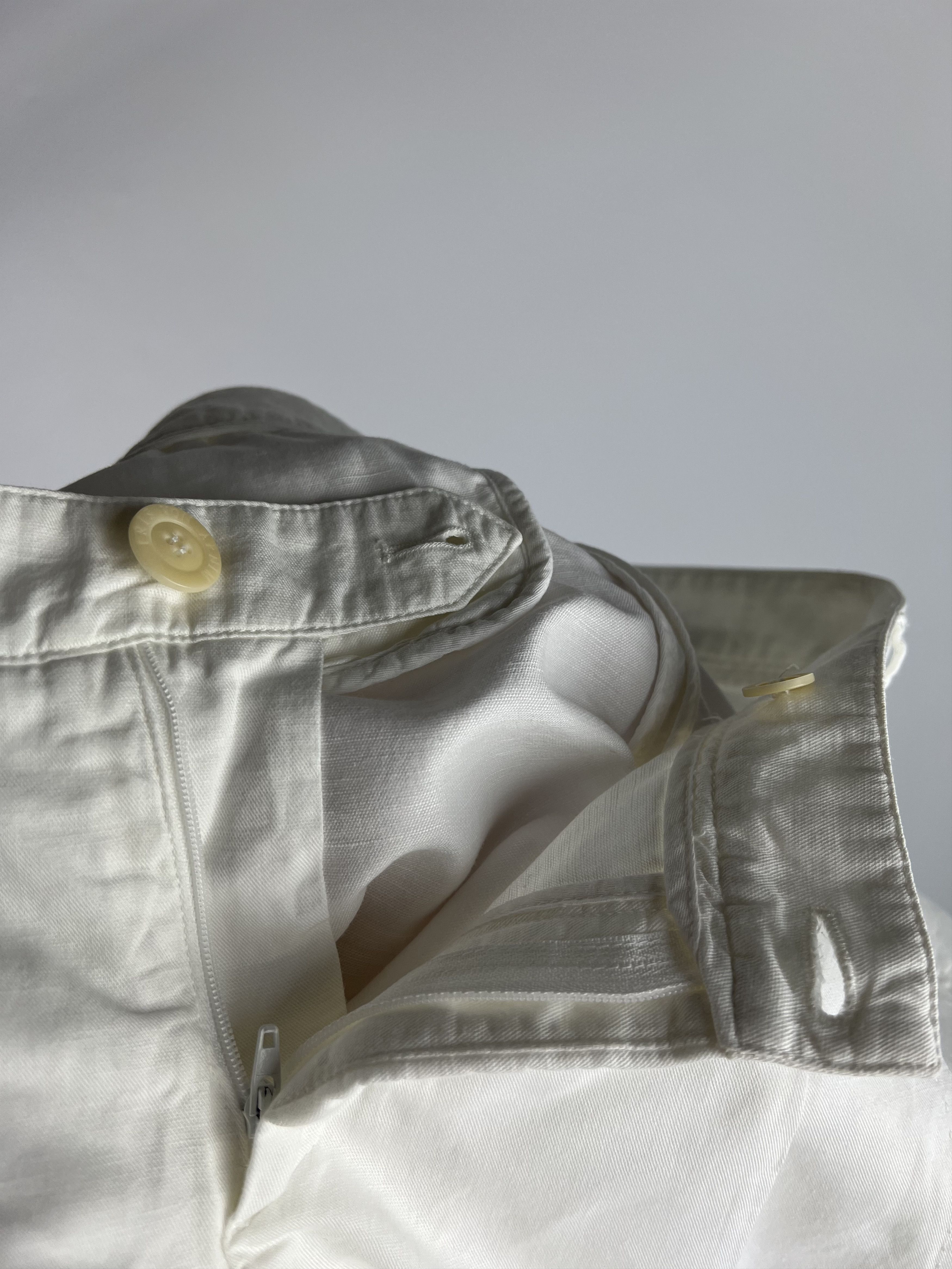 Iris von Arnim Iris Von Arnim White Cotton/Linen Chino Pants Size 36/S Size 26" / US 2 / IT 38 - 10 Thumbnail