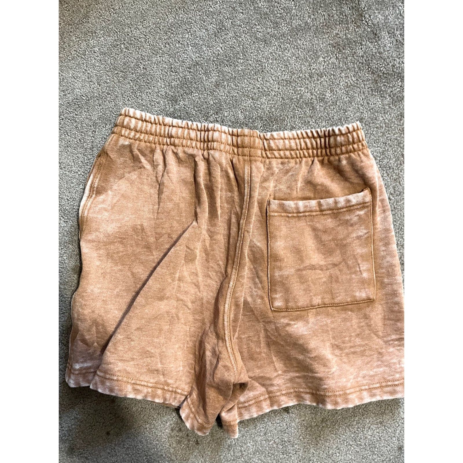 Bdg BDG Brown Drawstring Shorts with Elastic Waist, Mid Rise, 3 in Inseam, Cotton, Medium, Regular, Women, Casual, Utility, Pockets, Beach, Vintage No Size 32" / US 10 / IT 46 - 2 Thumbnail