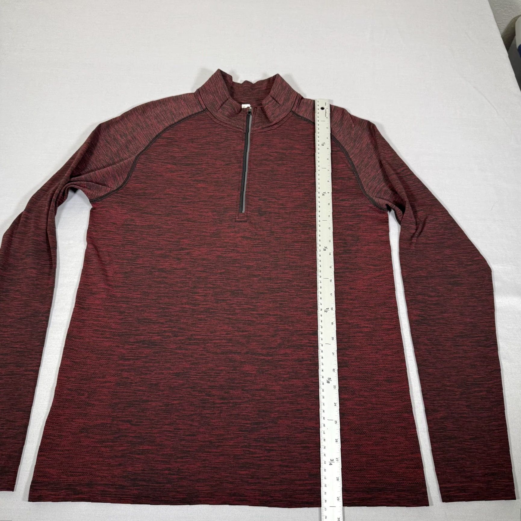 Lululemon Lululemon Mens Shirt Large Red Black Metal Vent Tech 1/4 Zip Long Sleeve Raglan Mock Neck Reflective Logo Size US L / EU 52-54 / 3 - 5 Thumbnail
