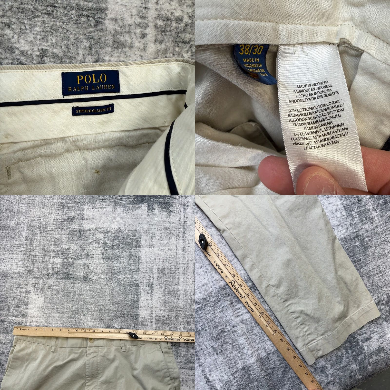 Polo Ralph Lauren Polo Ralph Lauren Pants Mens 37x28 Khaki Classic Straight Chino Twill Cotton Beige Beige Flat Front Slash Pocket 38 Size US M / EU 48-50 / 2 - 9 Thumbnail
