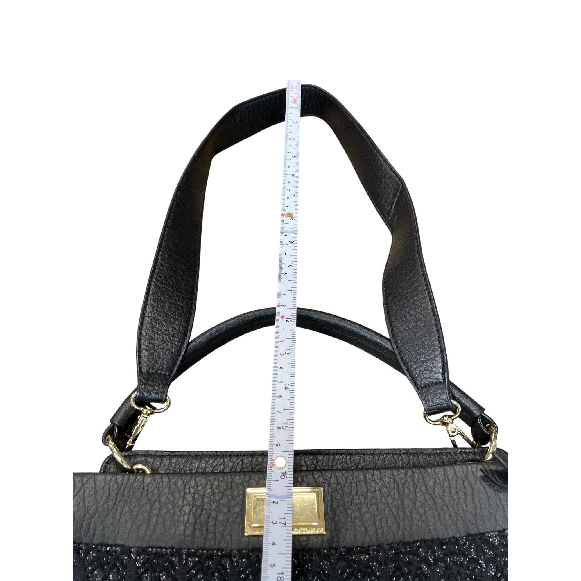 Juicy Couture Juicy Couture Wms Black Gold Pebbled faux leather Shoulder H Size ONE SIZE - 2 Thumbnail