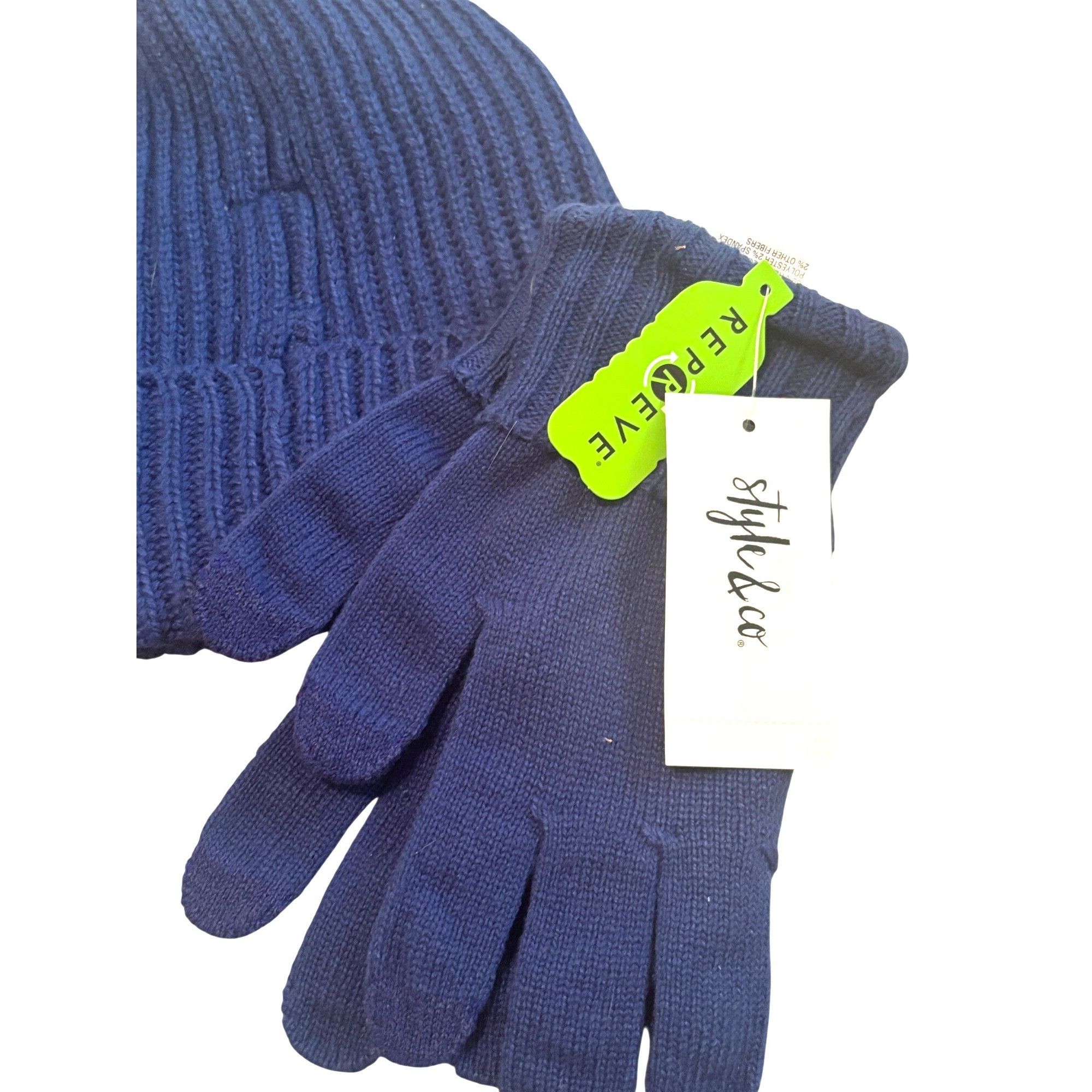 Other Style & Co Women's Solid Shine Cuff Beanie, and Tech-tip Gl Size ONE SIZE - 4 Thumbnail