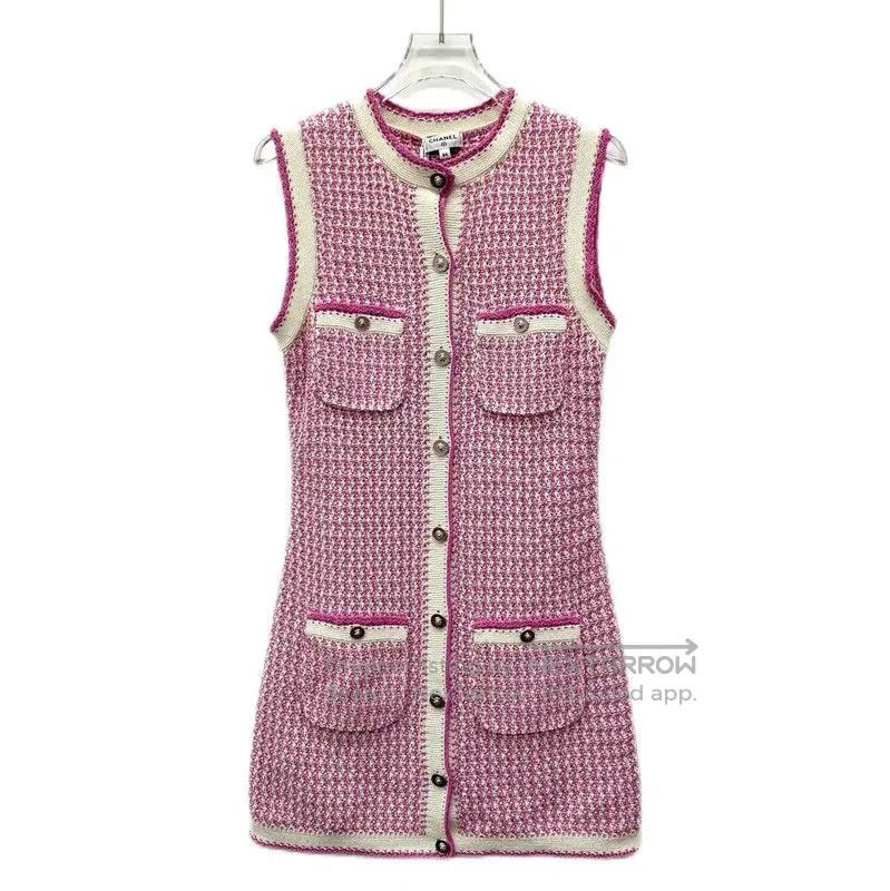 Chanel Chanel Pink Cotton Sleeveless Dress XXS Size . Size XXS / US 00 / IT 34 - 1 Thumbnail