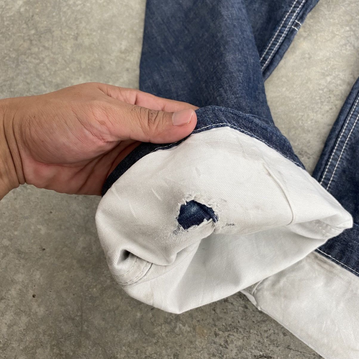 Comme des Garcons Homme SS09 CdGH Lined Panelled Light Weight Wide Denim Jeans Size US 34 / EU 50 - 14 Thumbnail