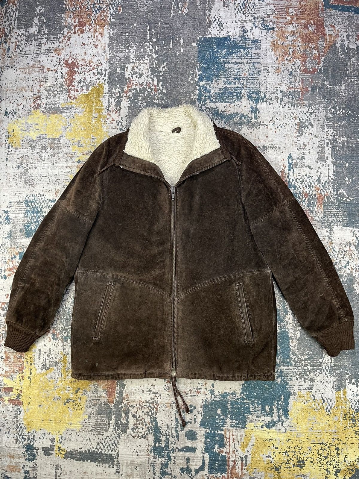 Vera Pelle Vera Pelle Suede Leather Sherpa Lined Jackets Size US L / EU 52-54 / 3 - 1 Thumbnail