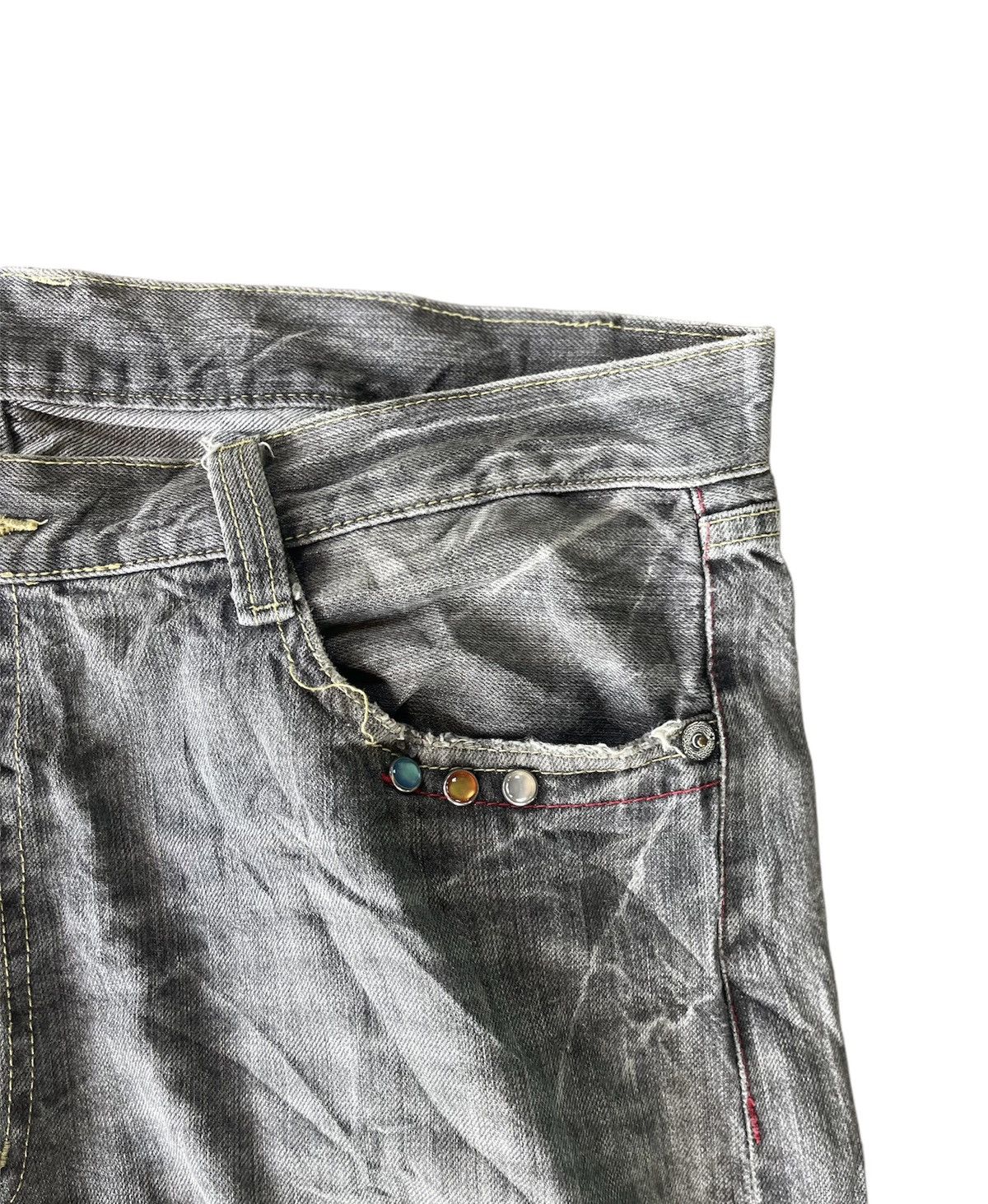 If Six Was Nine JAPANESE VINTAGE BOOTCUT DISTRESSED FADED BAGGY JEANS Size US 37 - 4 Thumbnail