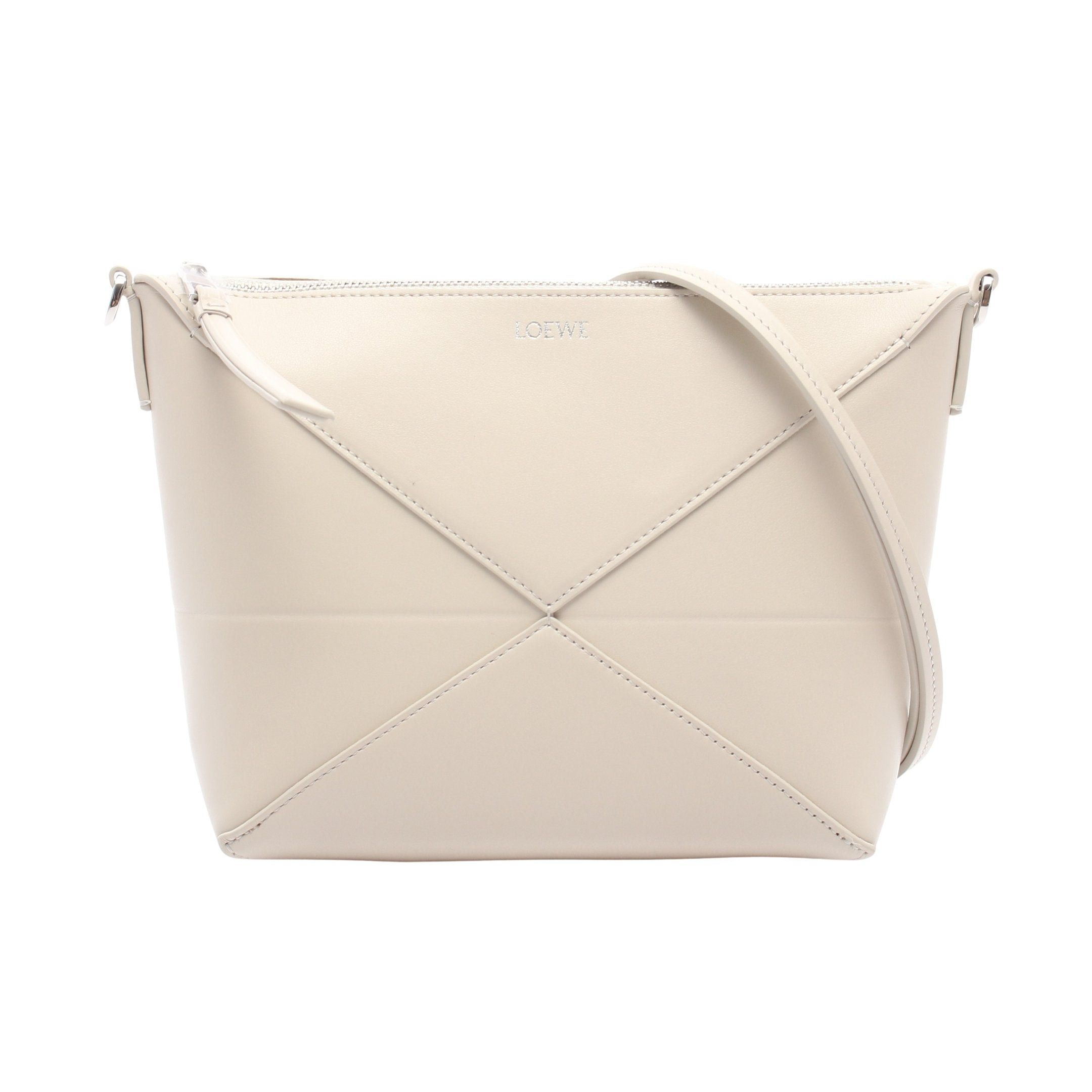 Loewe Loewe Puzzle Fold Pouch Clutch Bag Leather White Size ONE SIZE - 1 Thumbnail