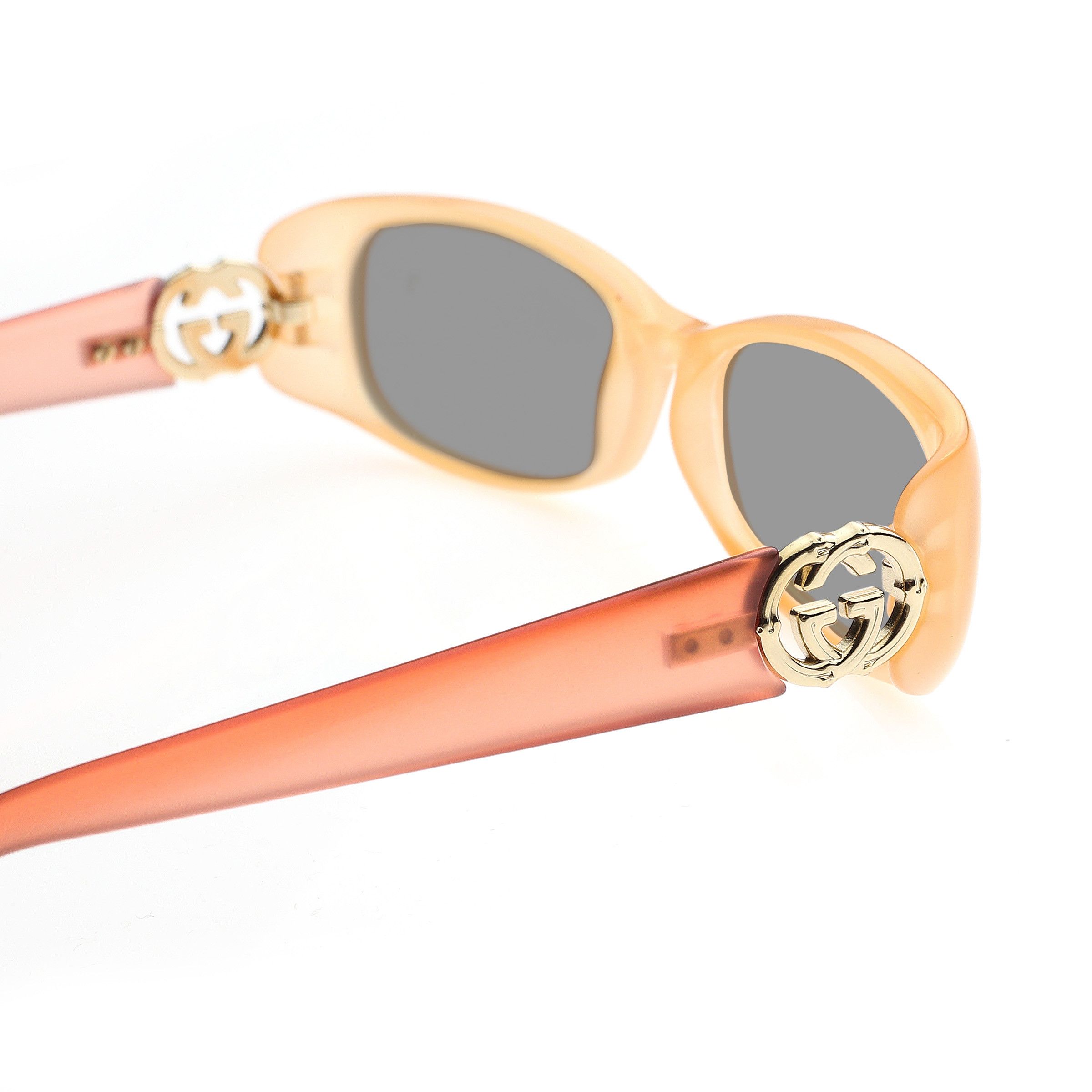 Gucci Gucci '00s Peach Red Signature Rectangular Frame Sunglasses Size ONE SIZE - 2 Thumbnail