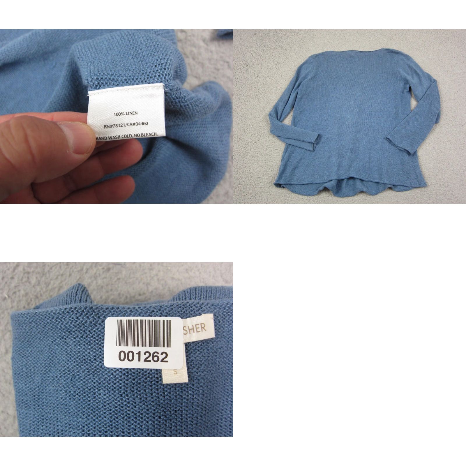 Eileen Fisher Eileen Fisher Sweater Shirt Womens S Blue 100% Linen Scoop Neck Pullover Regular Fit Long Sleeve Knit Casual City Classic Mens, Womens Size S / US 4 / IT 40 - 8 Thumbnail