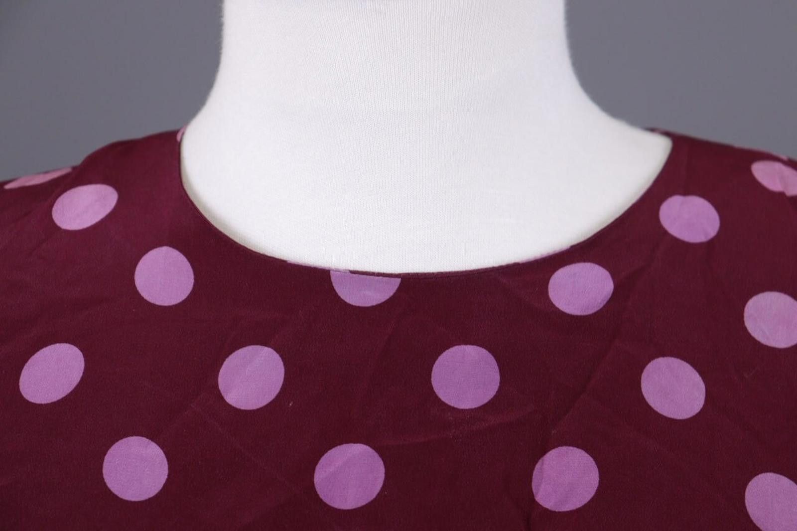 Polo Ralph Lauren Laurel Purple Polka Dot Silk Short Sleeve Top Shirt Size 42 Size M / US 6-8 / IT 42-44 - 3 Thumbnail