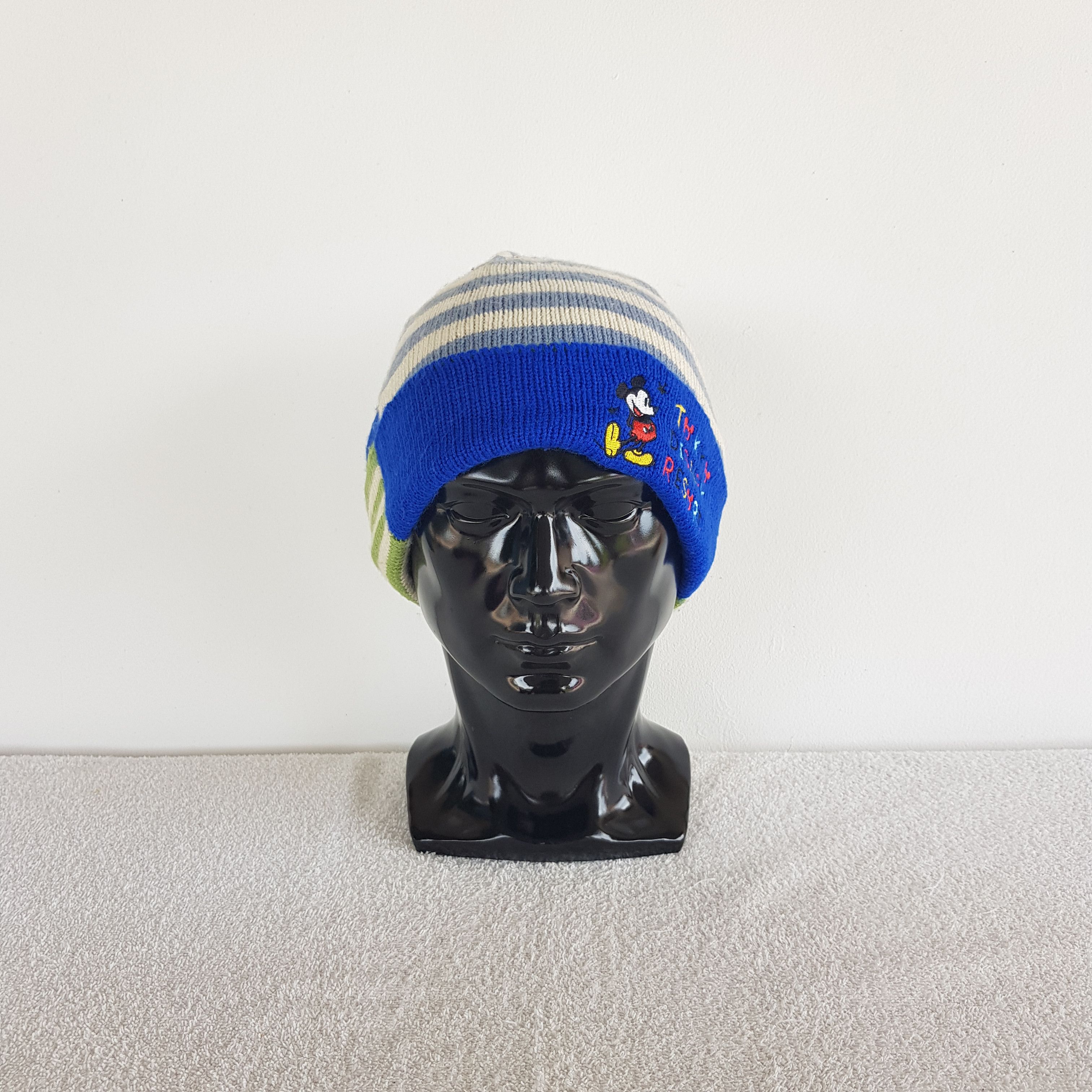 Aran Isles Knitwear Vintage Y2K Mickey Mouse Beanie Ribbed Cartoon Knit Caps Hat Size ONE SIZE - 2 Thumbnail