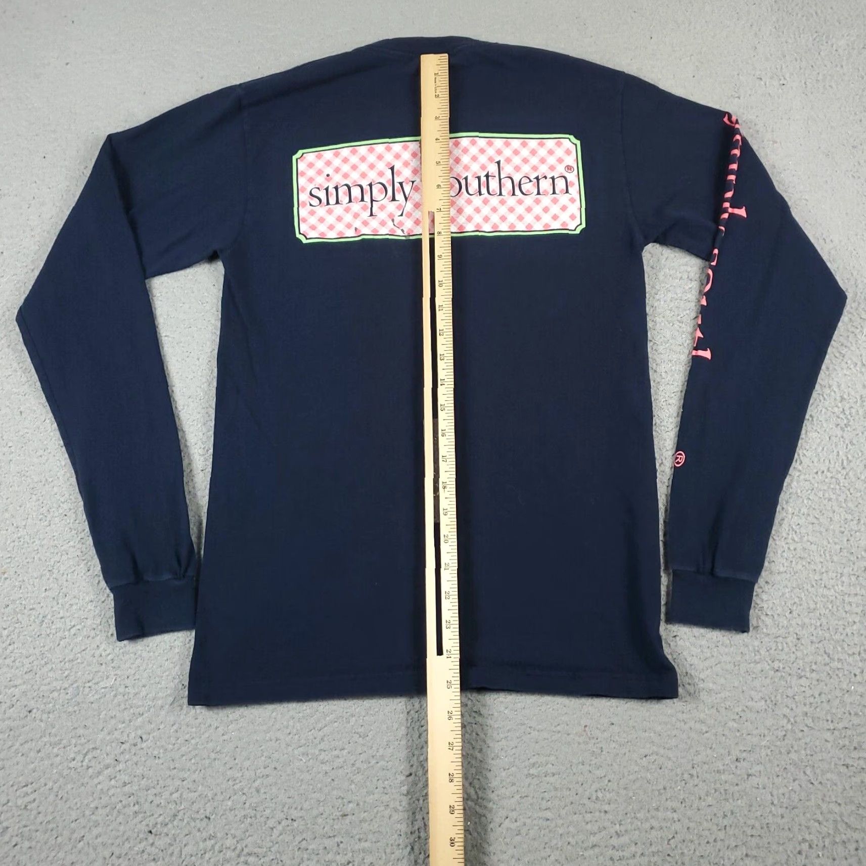 Vintage Simply Southern T-Shirt Womens Small Navy Blue Long Sleeve Casual Crew Neck Size S / US 4 / IT 40 - 7 Thumbnail
