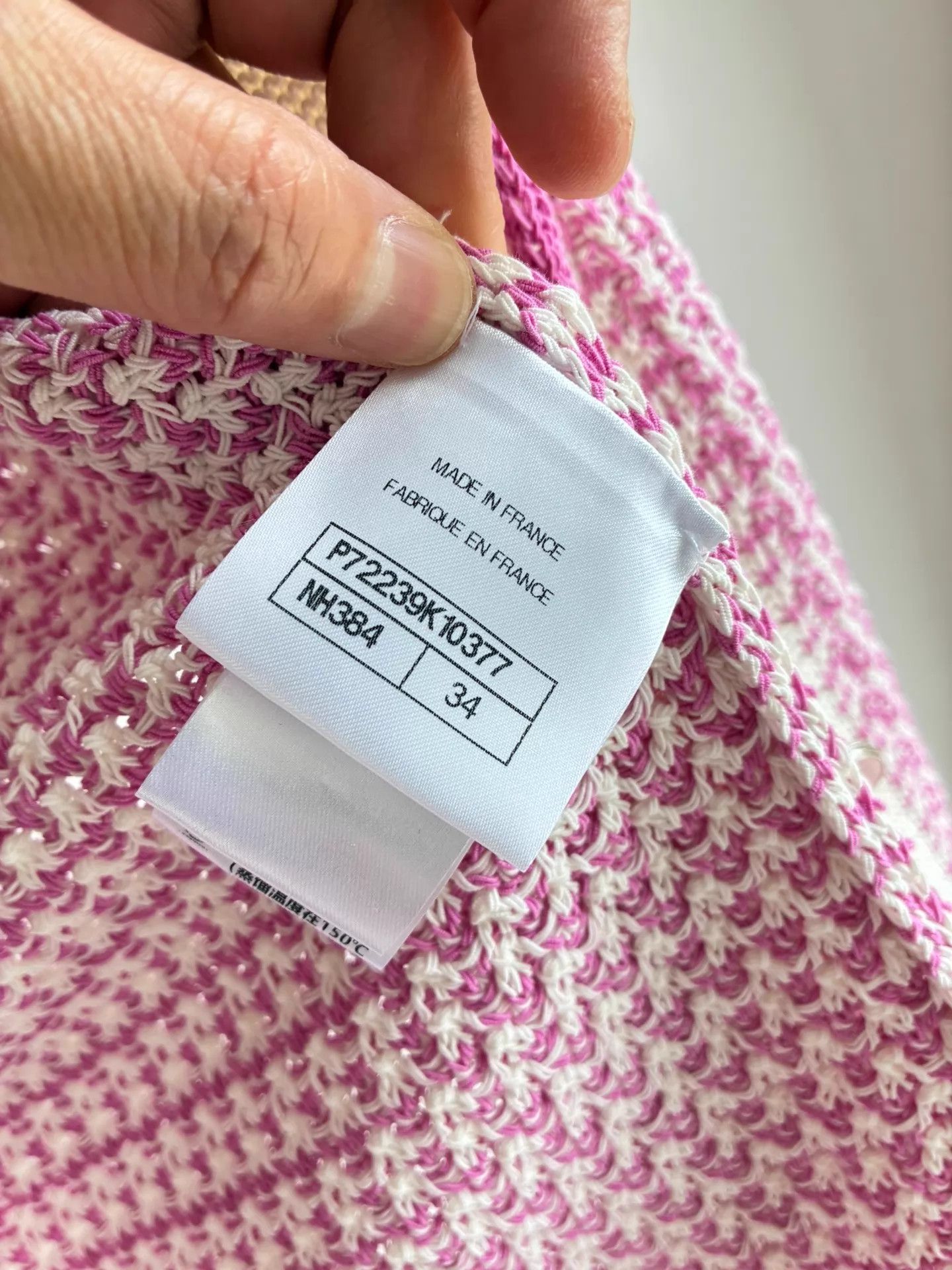 Chanel Chanel 22P Spring/Summer Pink & White Knit Cardigan Size XS / US 0-2 / IT 36-38 - 5 Thumbnail