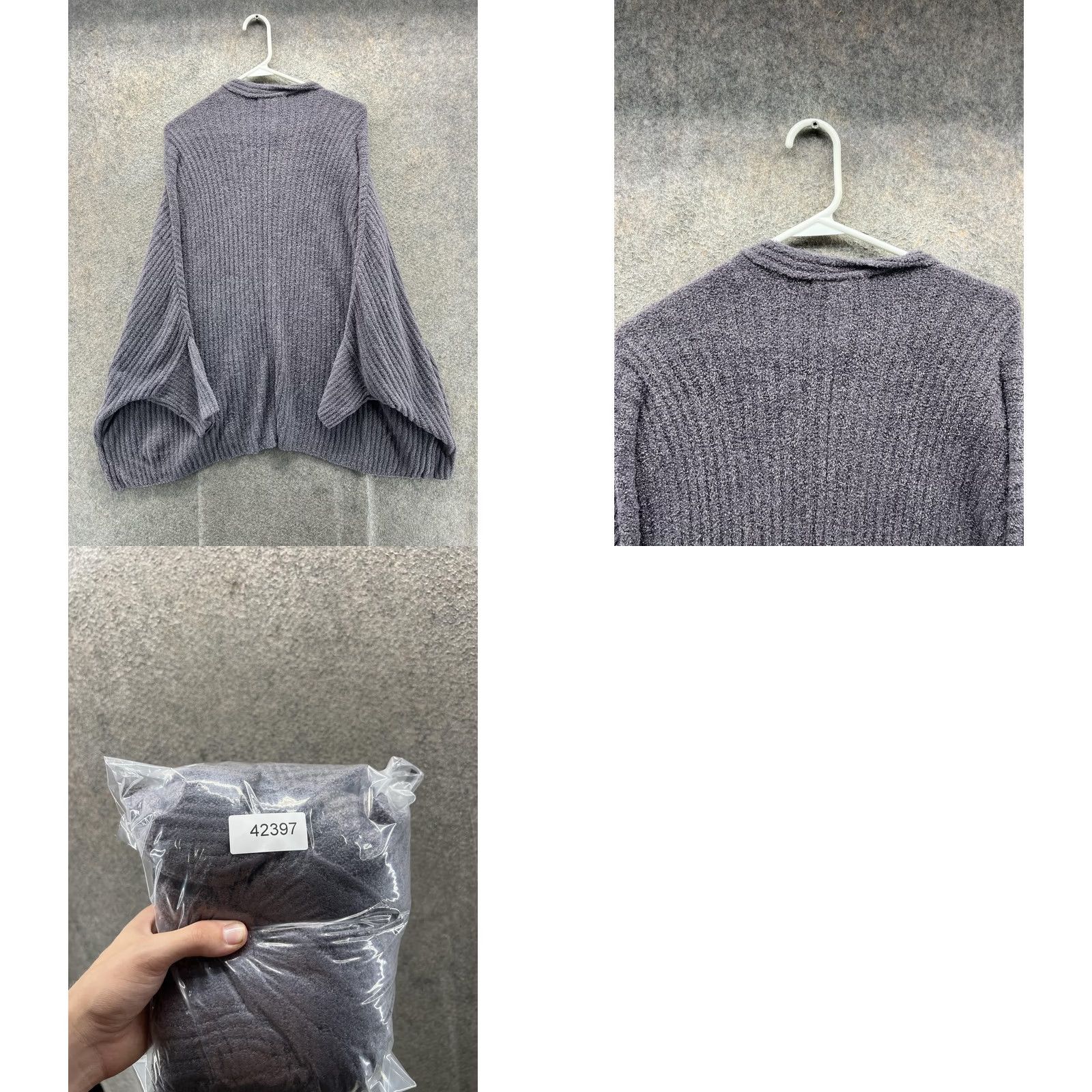 Vintage Barefoot Dreams Cardigan Womens 2X Gray CozyChic Lite Open Front Plus Size Dolman Sleeve Knit Open Front Lightweight Casual Fall Womens Size XXL / US 16-18 / IT 52-54 - 8 Thumbnail