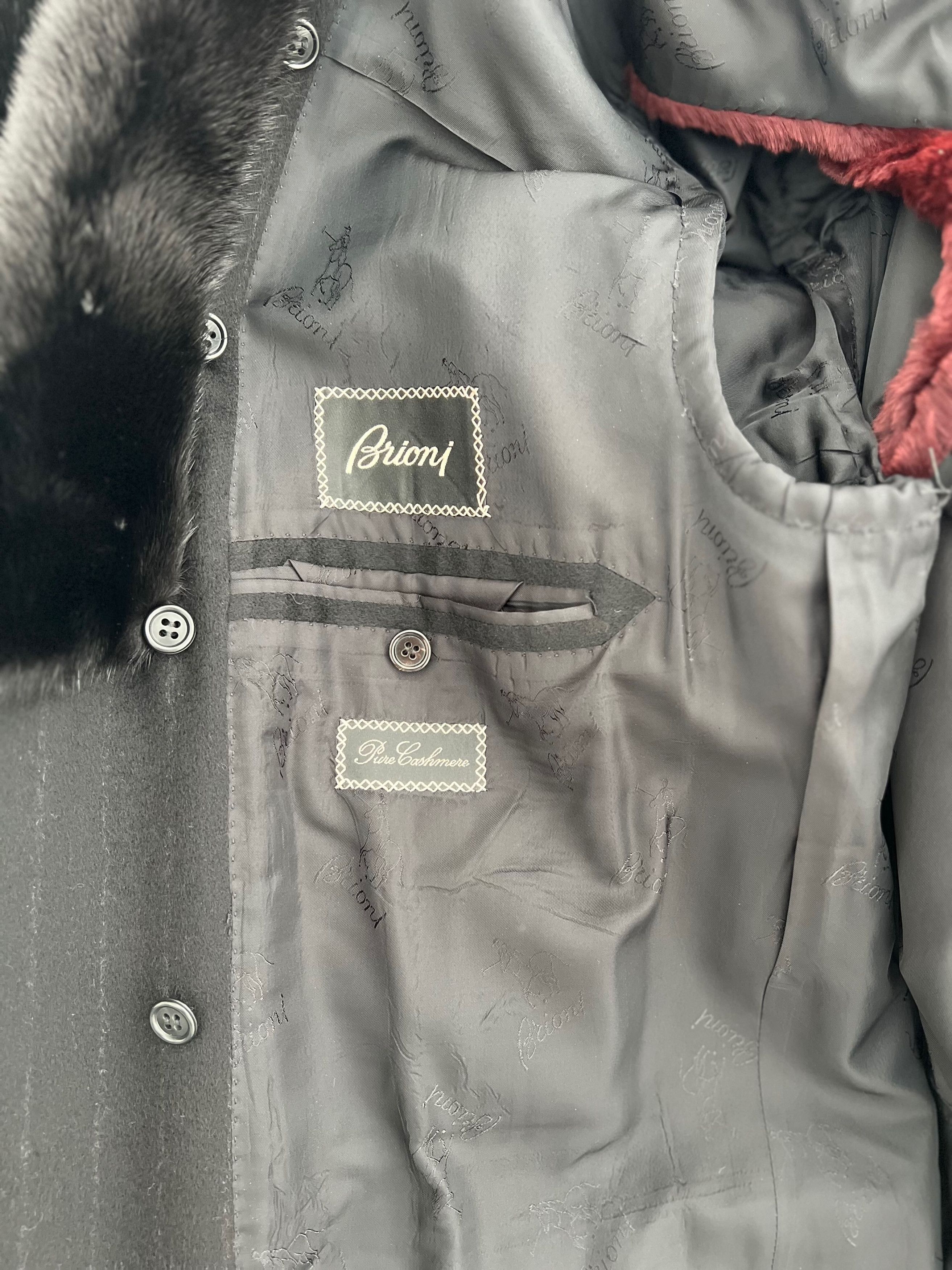 Brioni BRIONI Cashmere Mink Fur Overcoat, Size 52R Size US L / EU 52-54 / 3 - 4 Thumbnail