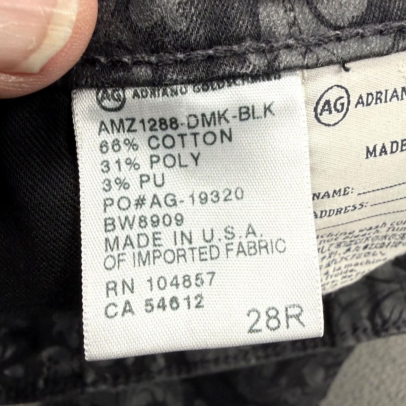 Vintage AG Adriano Goldschmied Jeans Legging Super Skinny Paisley Gray Womens 28R Denim 31in Inseam 5-Pocket Zip Closure Slim Stretch N/A Size 28" / US 6 / IT 42 - 5 Thumbnail