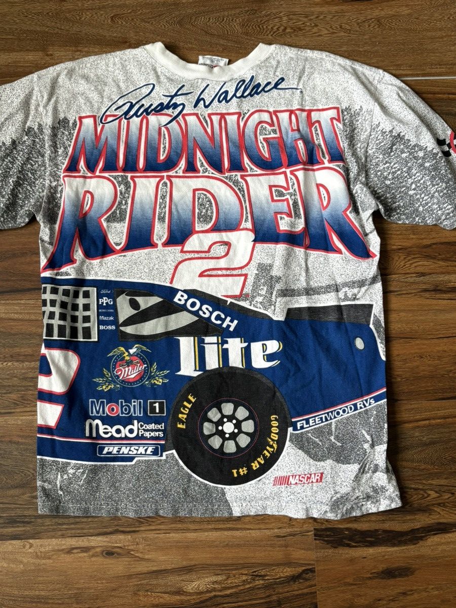 Chase Authentics Vintage 1996 Rusty Wallace Midnight Rider Nascar T-shirt Size US XL / EU 56 / 4 - 4 Thumbnail