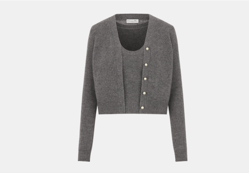 Dior o1w1db10525 354W01 Twinset Sweater in Gray Size XL / US 12-14 / IT 48-50 - 1 Thumbnail