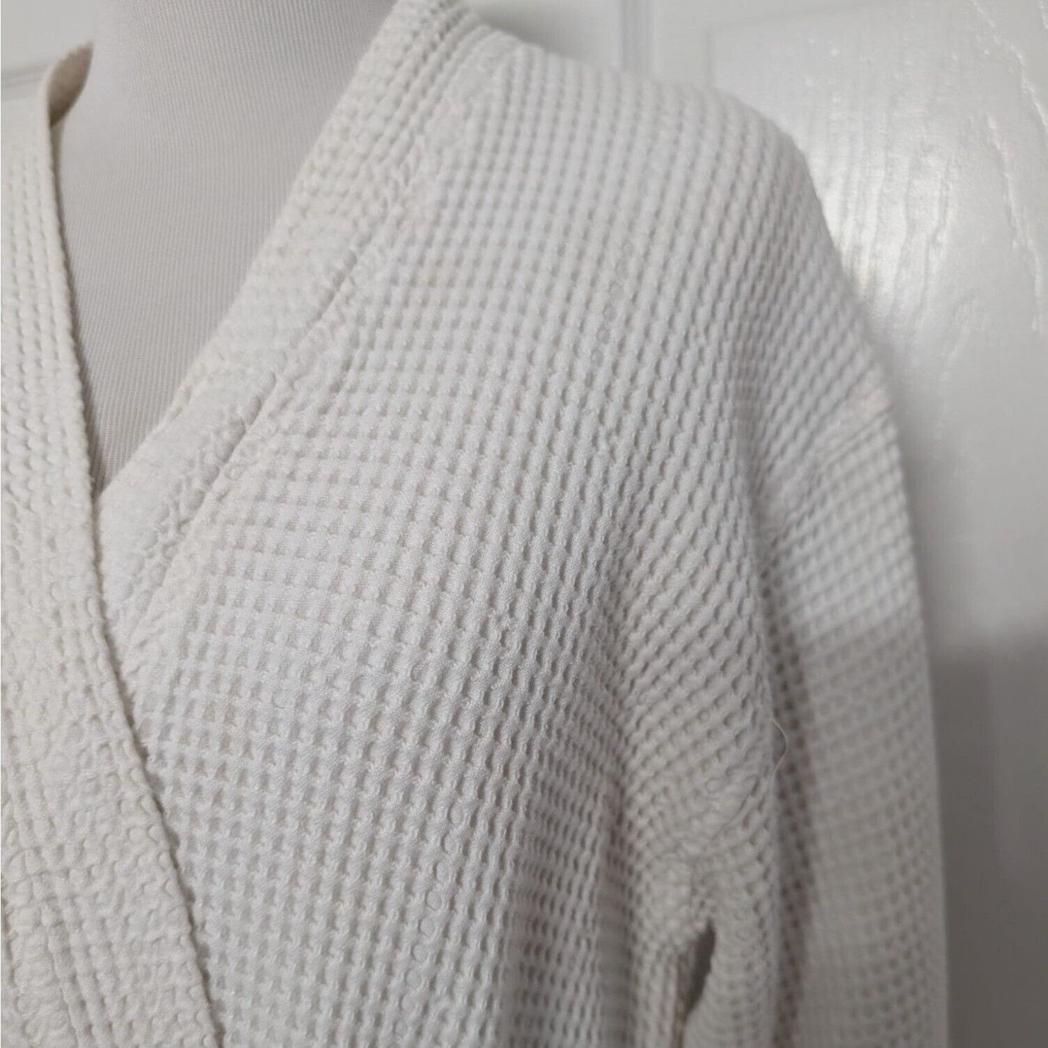 Designer Sweetwater Waffle Knit Kimono Robe Womens Size Medium White Size M / US 6-8 / IT 42-44 - 2 Thumbnail