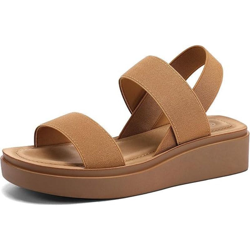 Other Mysoft 9.5 Camel Brown 1.5" Platform Wedge Sandals Size US 9.5 / IT 39.5 - 1 Thumbnail