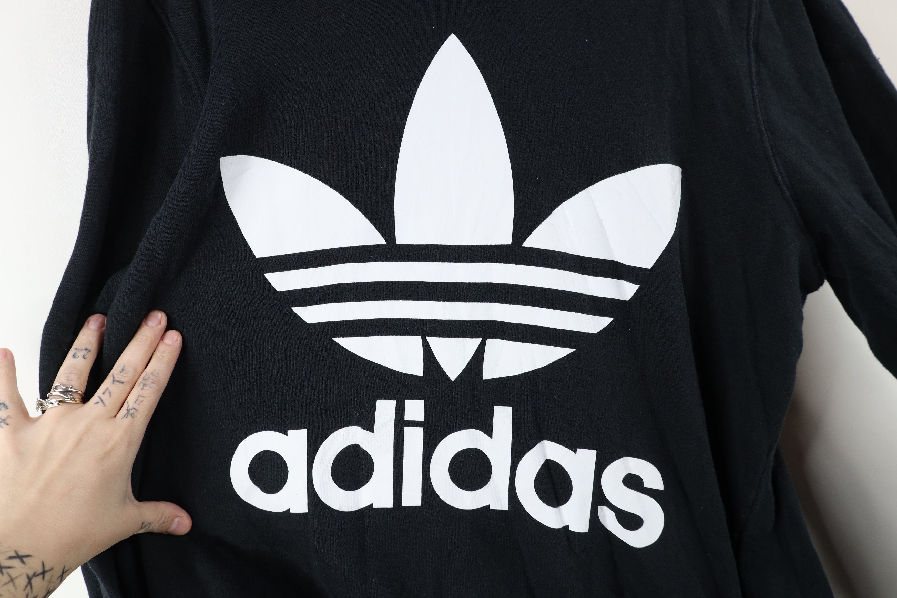 Adidas × Vintage Vintage Y2K Adidas Spell Out Big Logo French Terry Hoodie Size L / US 10 / IT 46 - 6 Thumbnail