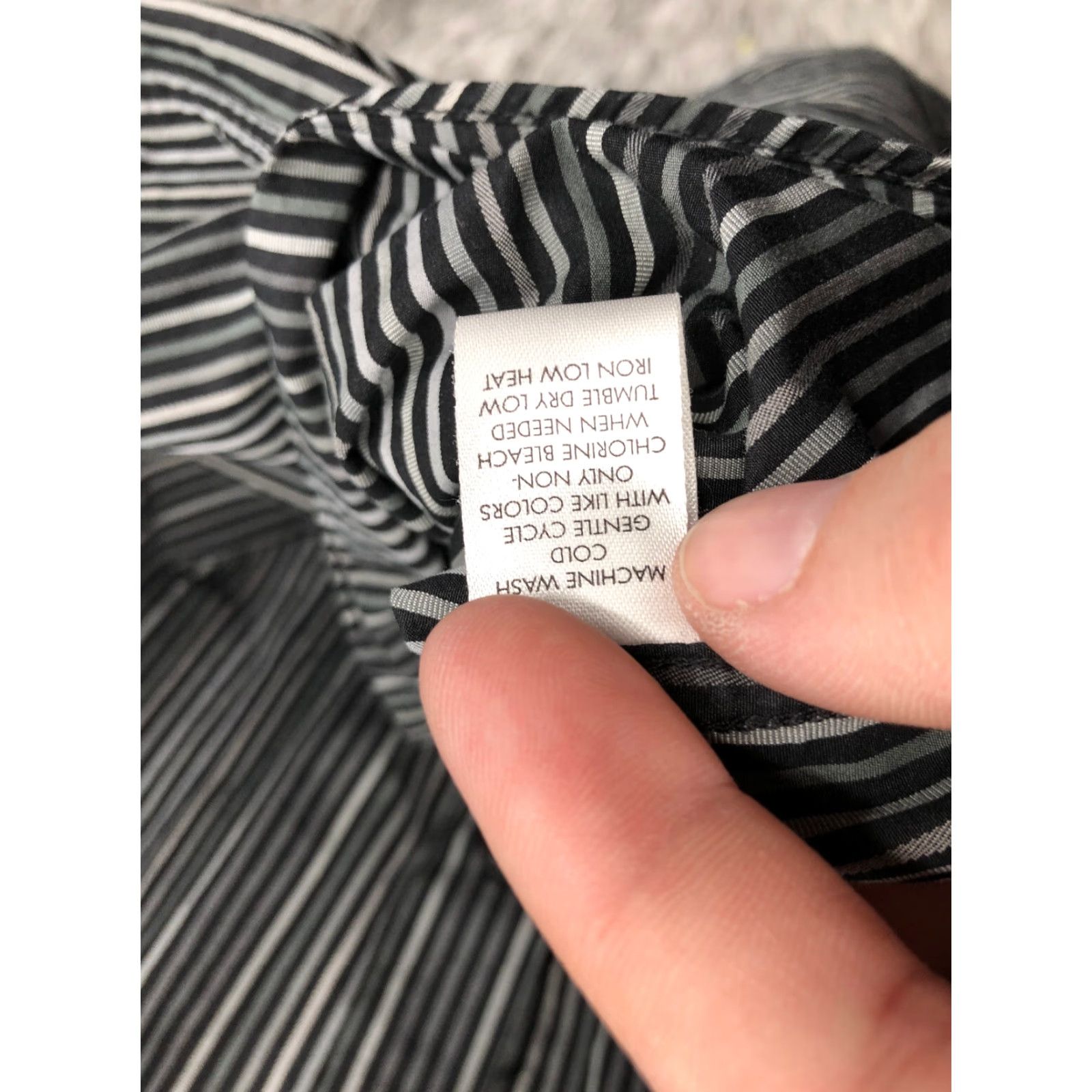 Calvin Klein Calvin Klein Shirt XL/XXL Mens Black Gray Striped Long Sleeve Spread Collar Button-Up Casual Size US XXL / EU 58 / 5 - 7 Thumbnail