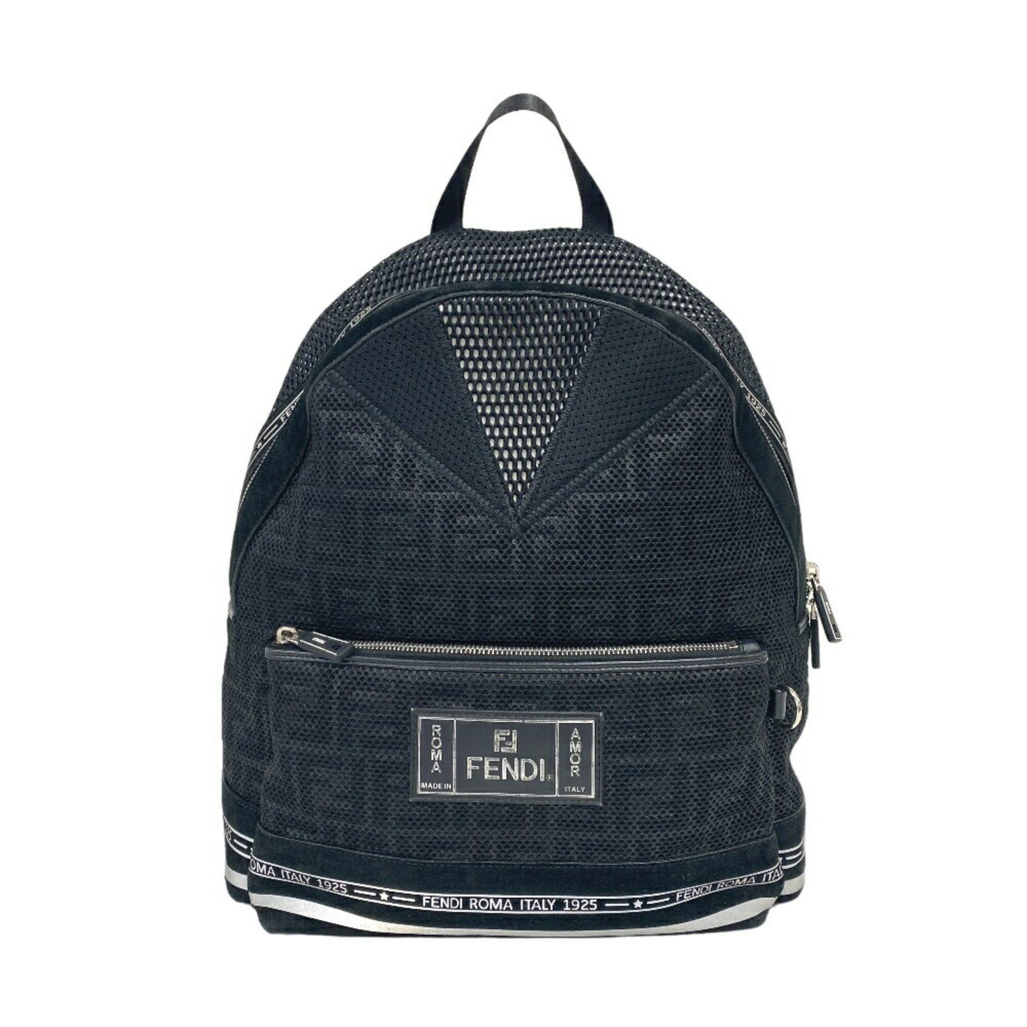 Fendi FENDI 7VZ042 Zucca Mesh Backpack/Daypack Black Unisex Size ONE SIZE - 1 Thumbnail