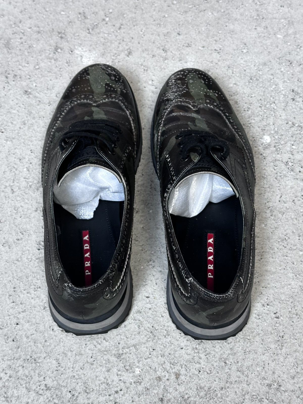 Prada Prada Mens Camo Full Brogue Derby Shoes size - 44/45 us - 11 Size US 11 / EU 44 - 4 Thumbnail