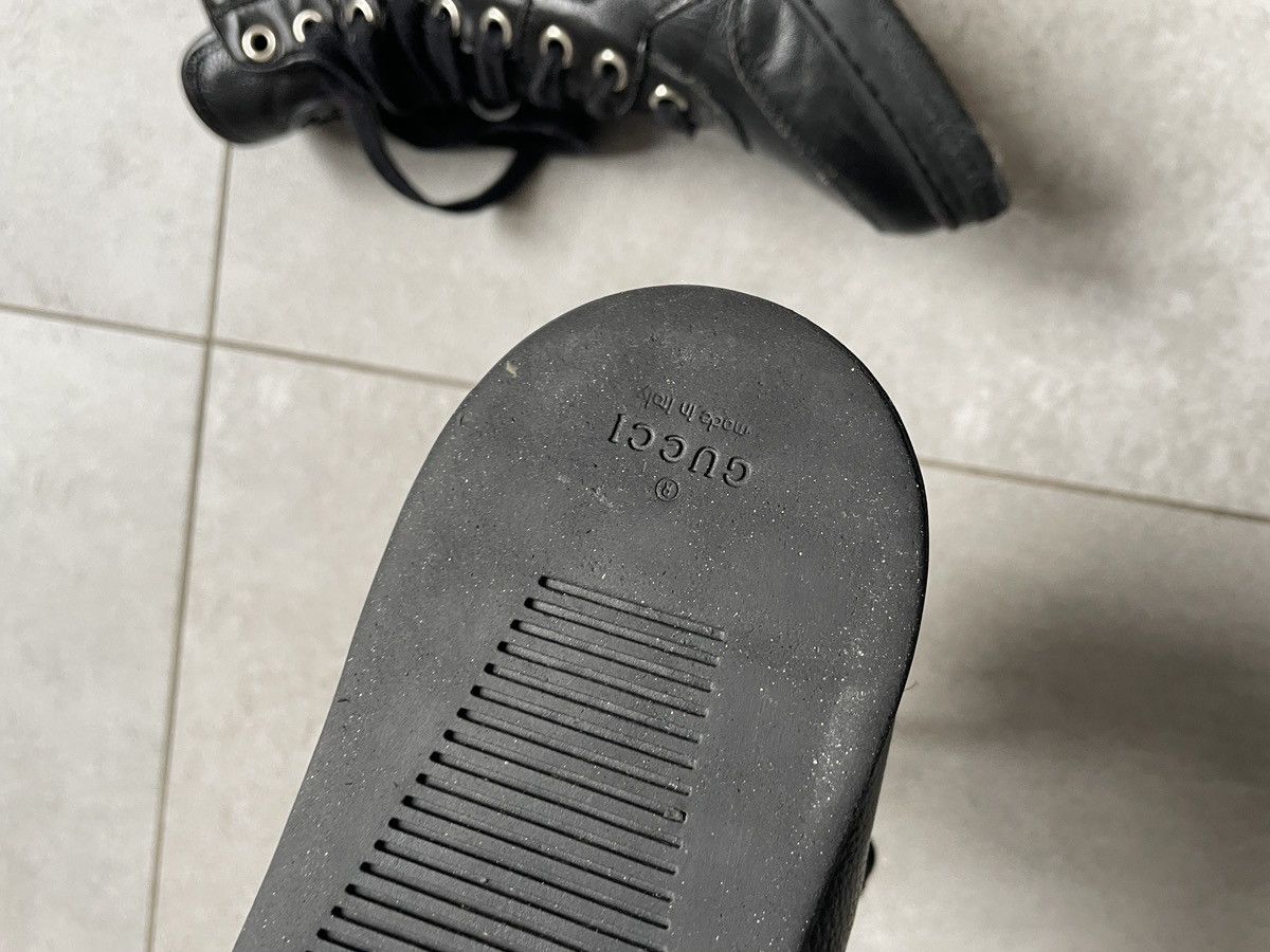 Gucci GUCCI BLACK LEATHER WEB HIGHTOPS Size US 9 / EU 42 - 6 Thumbnail
