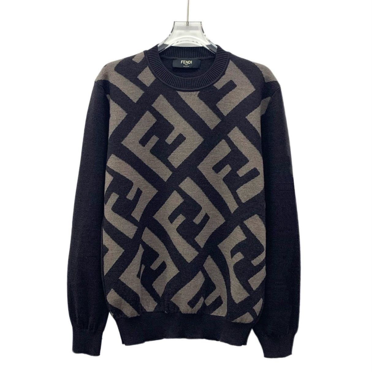 Fendi Fendi Colorblock Logo Wool Crewneck Sweater (Size M) Size M / US 6-8 / IT 42-44 - 1 Thumbnail