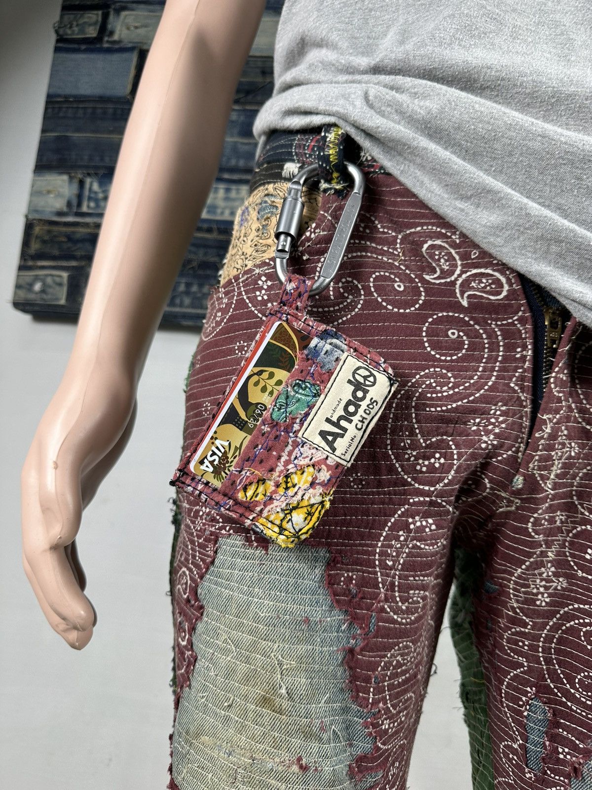 Other Custom Made Distressed Paisley Patchwork Card Holder Size ONE SIZE - 2 Thumbnail