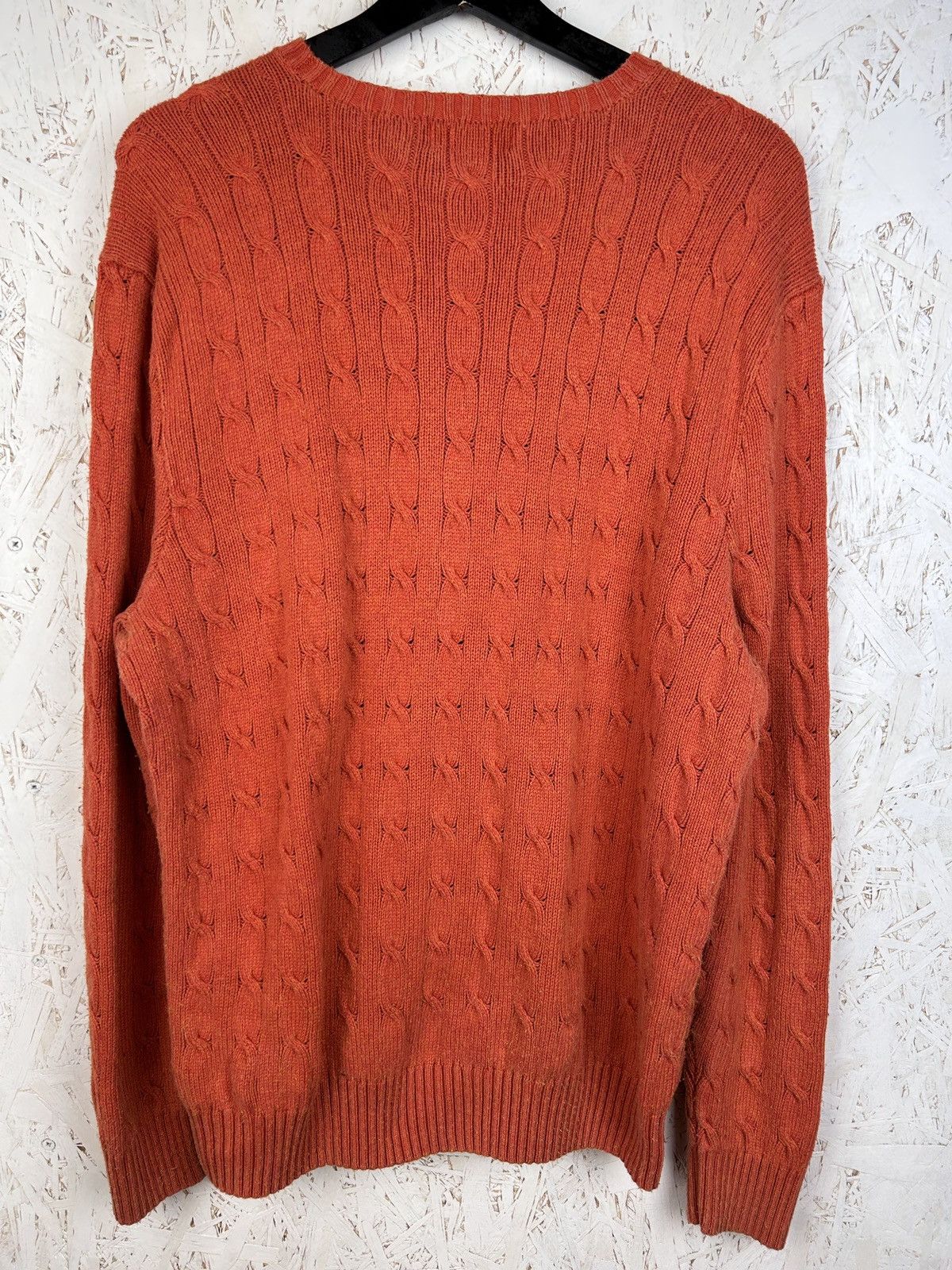 Polo Ralph Lauren Polo By Ralph Lauren 100% Silk Cable Knit Sweater In Orange Size US XL / EU 56 / 4 - 5 Thumbnail