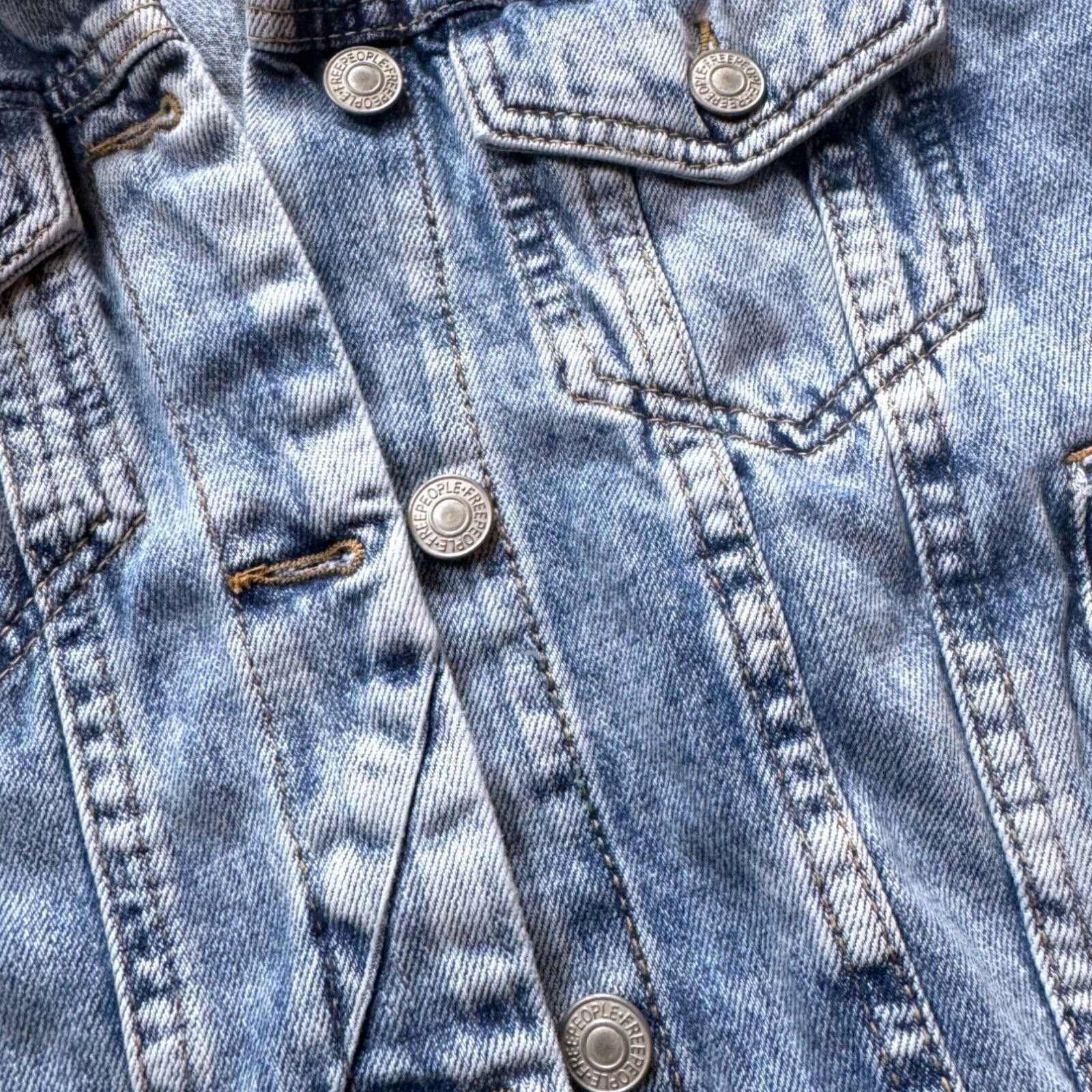 Free People Free People Jean Denim Jacket Cropped Style Size XS / US 0-2 / IT 36-38 - 6 Thumbnail