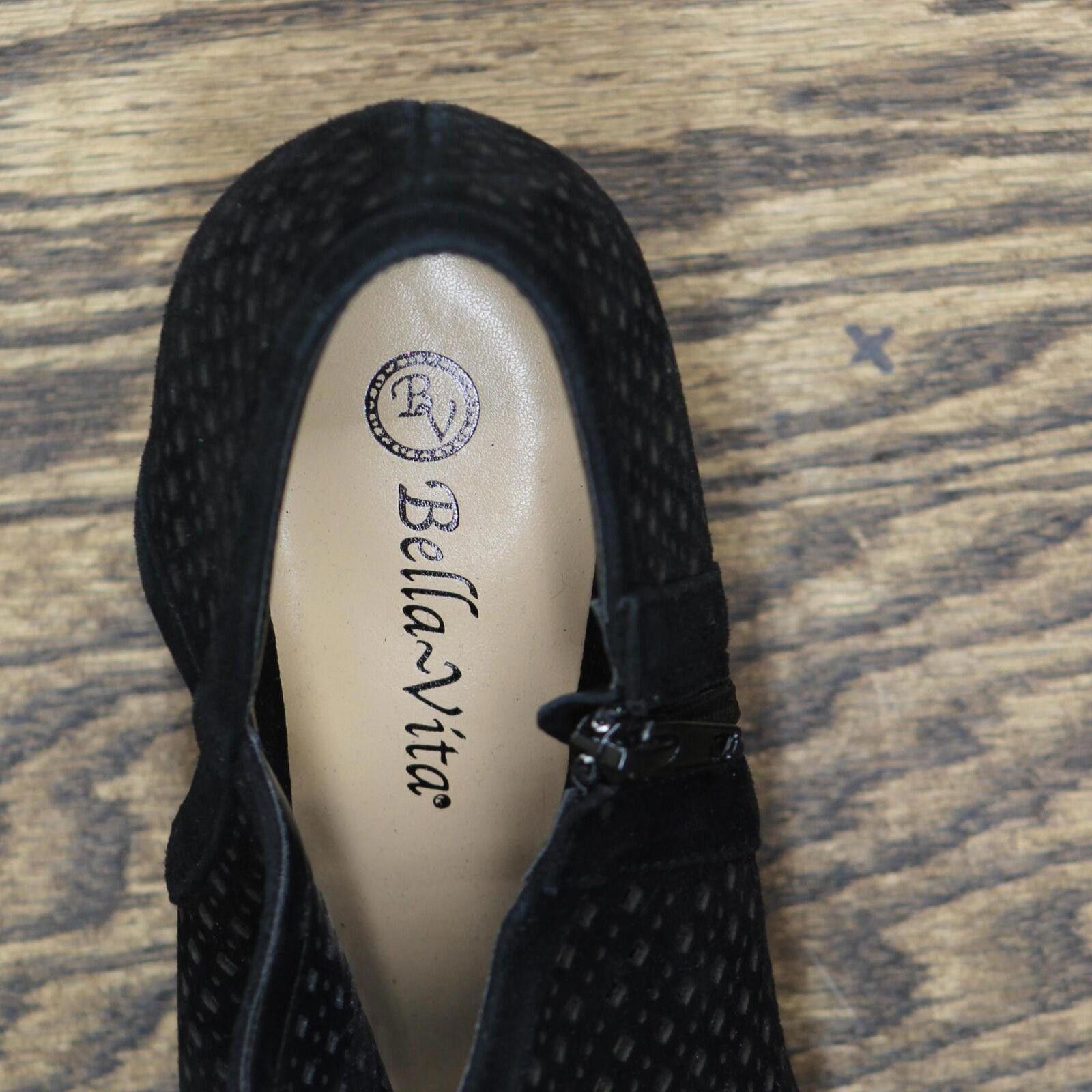 Designer Bella Vita Suede Tiana Pump Heeled Shoes TIANA Black 10WW Size US 10 / IT 40 - 4 Thumbnail