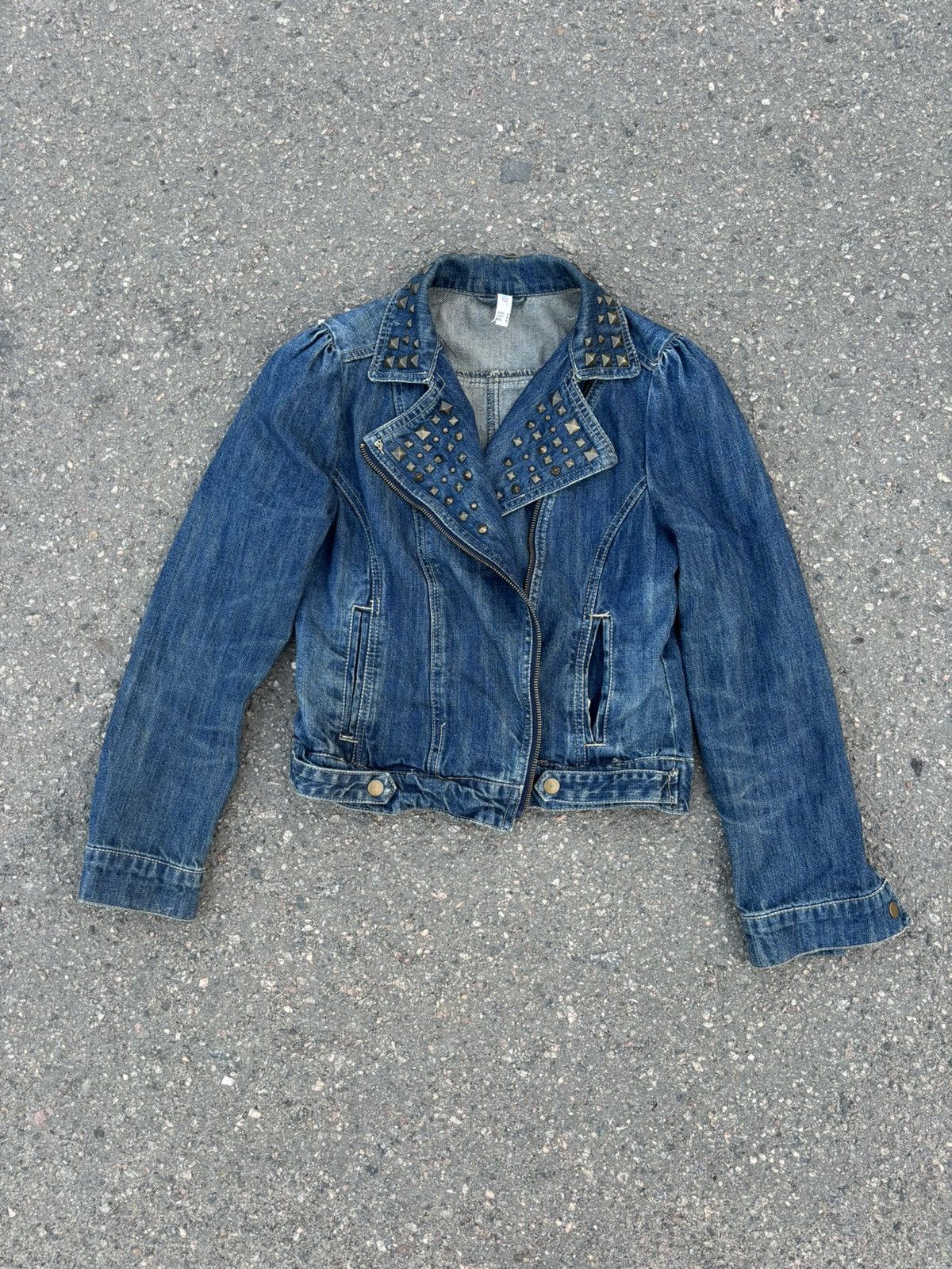 Vintage Vintage Y2K Motorcycle Denim Jacket Size M / US 6-8 / IT 42-44 - 1 Thumbnail