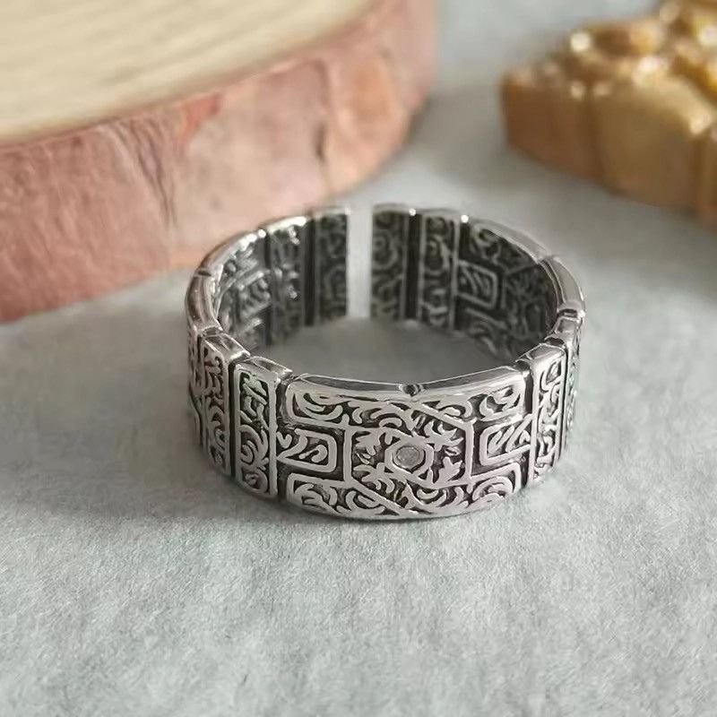 Jewelry Handmade Grass Pattern Adjustable Size Ring Size ONE SIZE - 2 Thumbnail