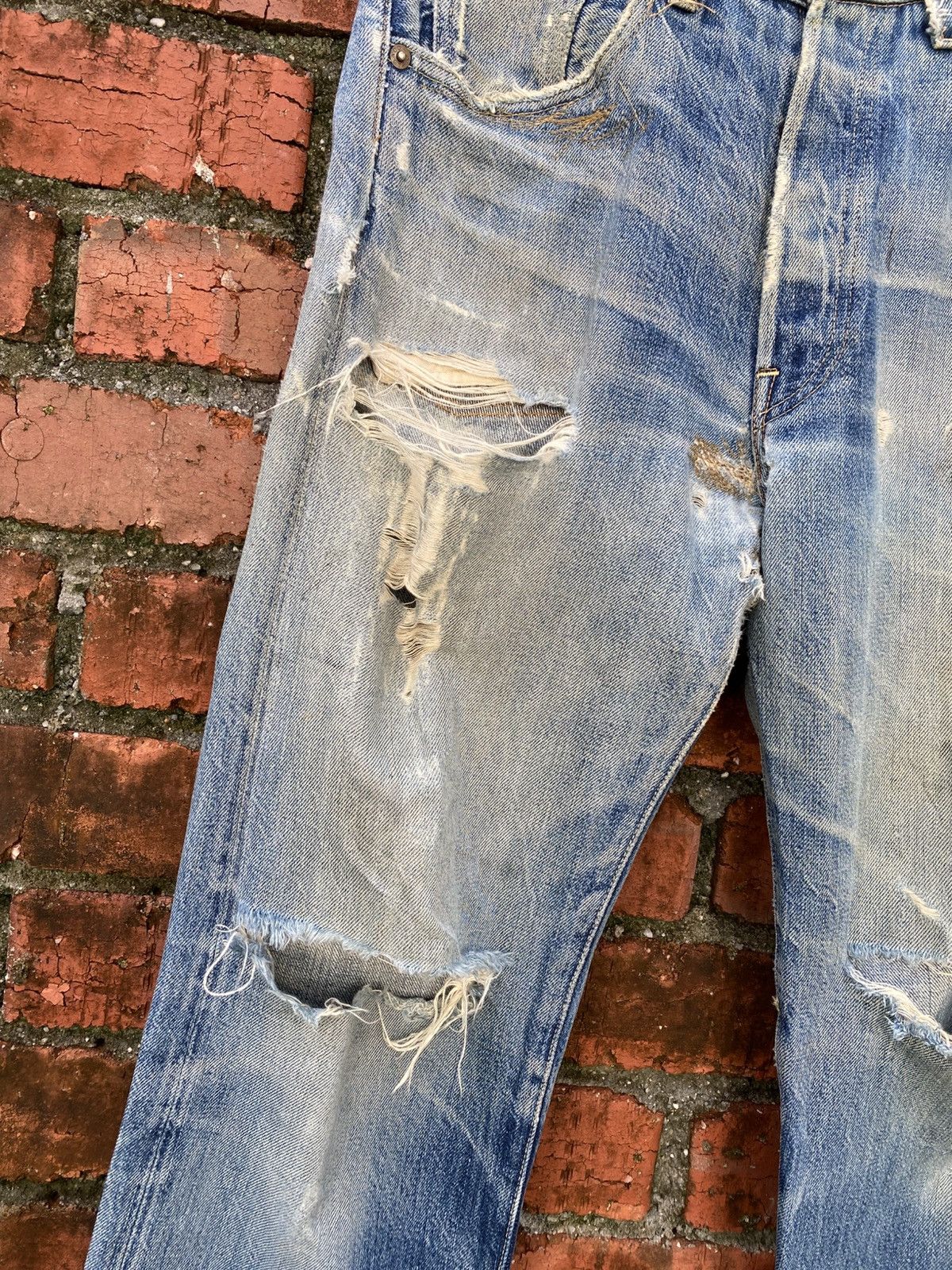 Levi's Vintage Clothing W30x30 Vintage LVC 501 big E redline distressed destroyed Size US 30 / EU 46 - 4 Thumbnail