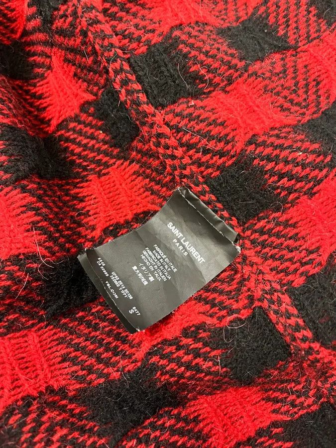 Saint Laurent Paris FW2014 Saint Laurent Alpaca Wool Red & Black Checkered Cardigan Size US S / EU 44-46 / 1 - 10 Thumbnail
