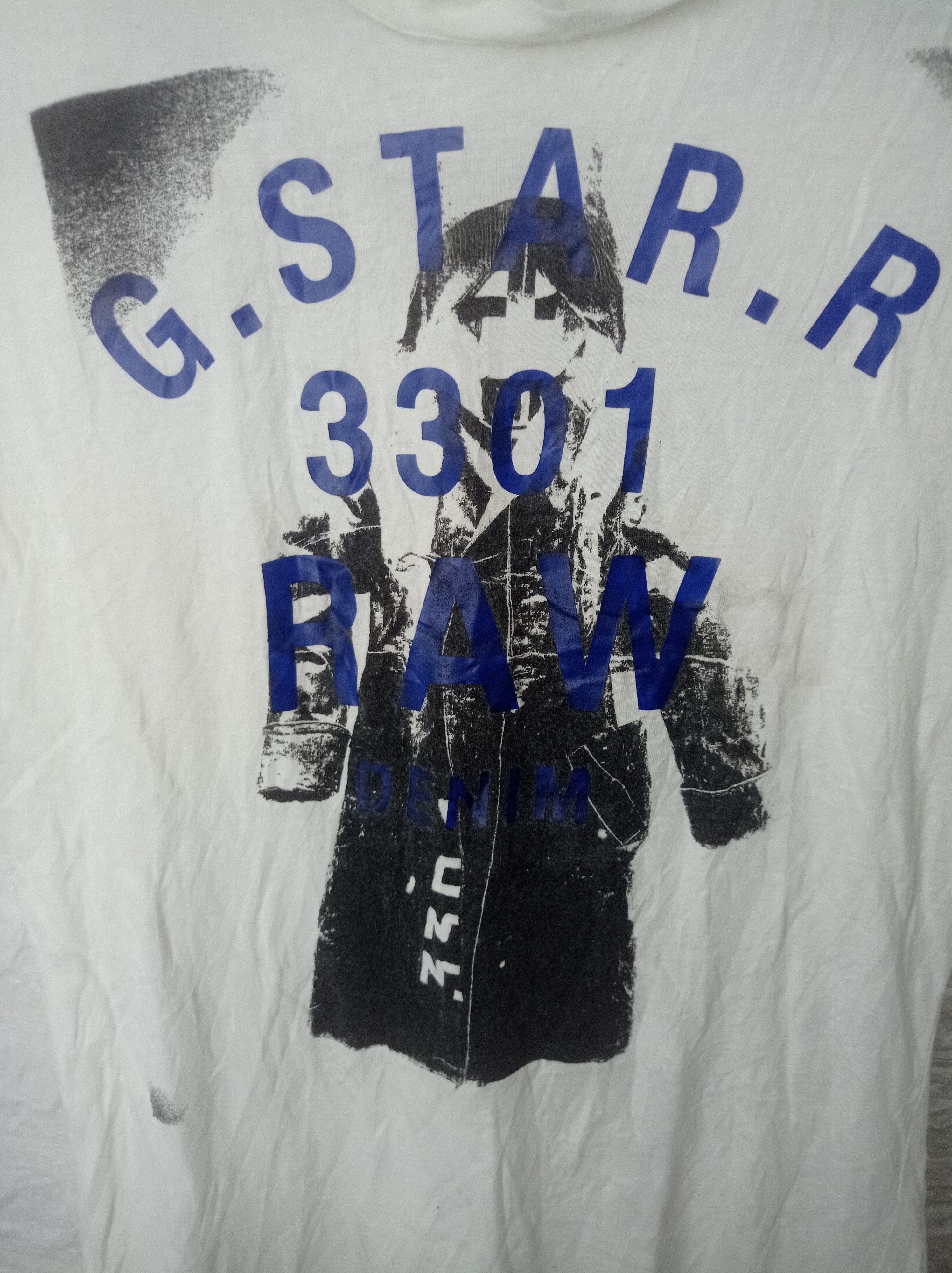 G-Star G STAR R 3301 RAW DENIM graphic WHITE TEE #GL 0008 Size S / US 4 / IT 40 - 3 Thumbnail