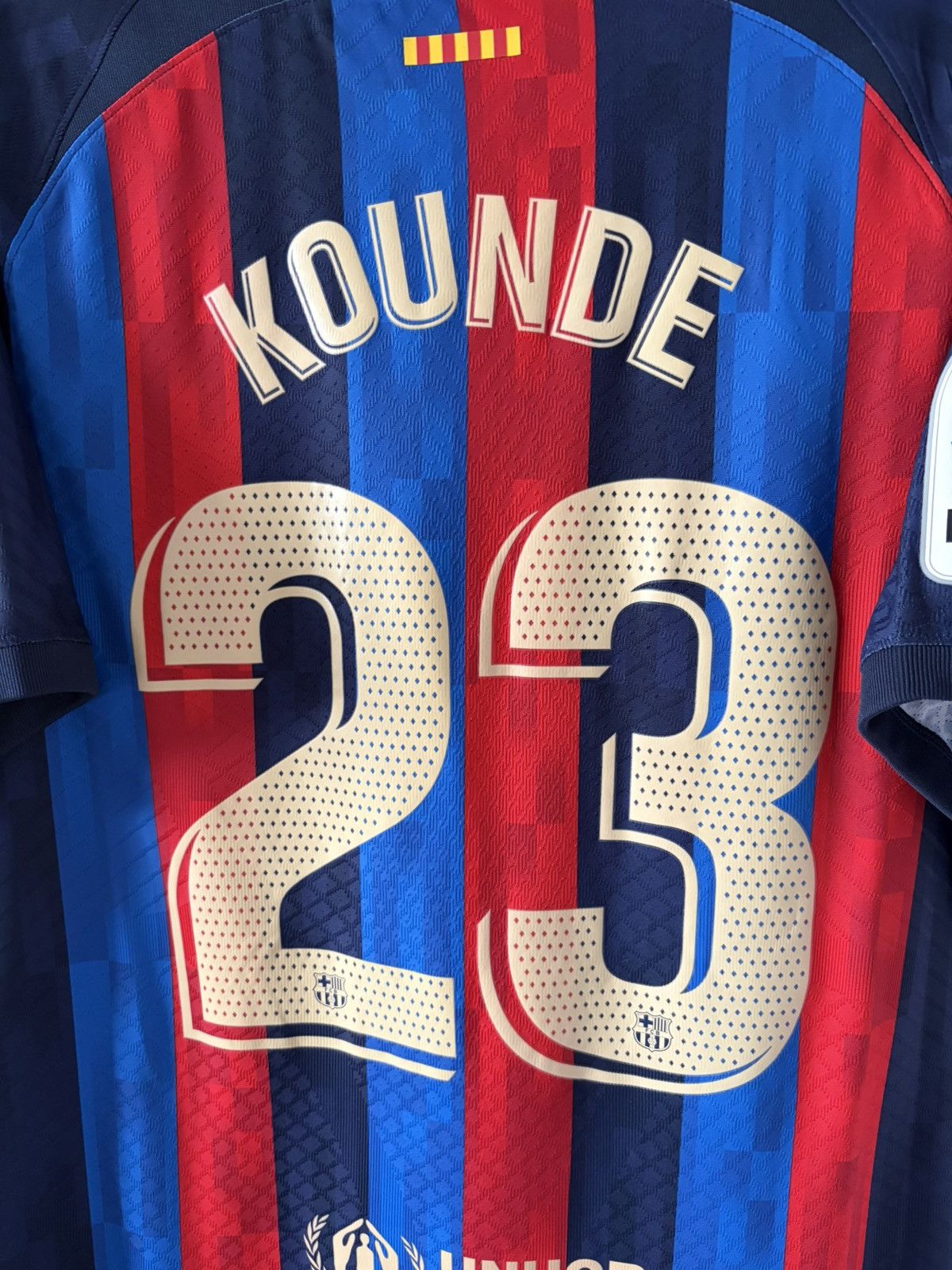 Barcelona nike 2022/2023 domowa Kounde wersja meczowa — zdjęcie 2