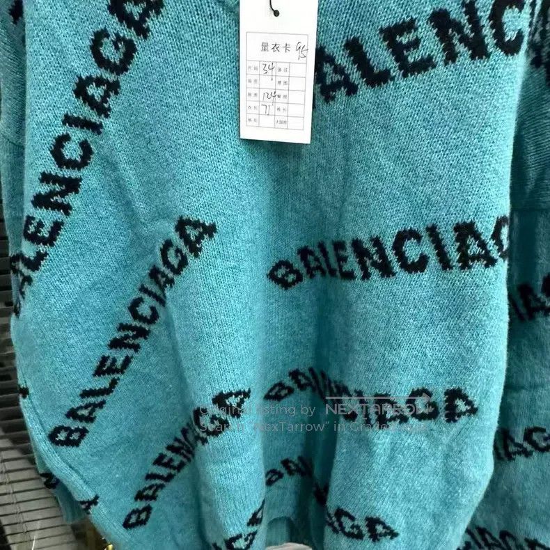 Balenciaga Balenciaga size 34 Lake Green Full Print Sweater Size M / US 6-8 / IT 42-44 - 3 Thumbnail