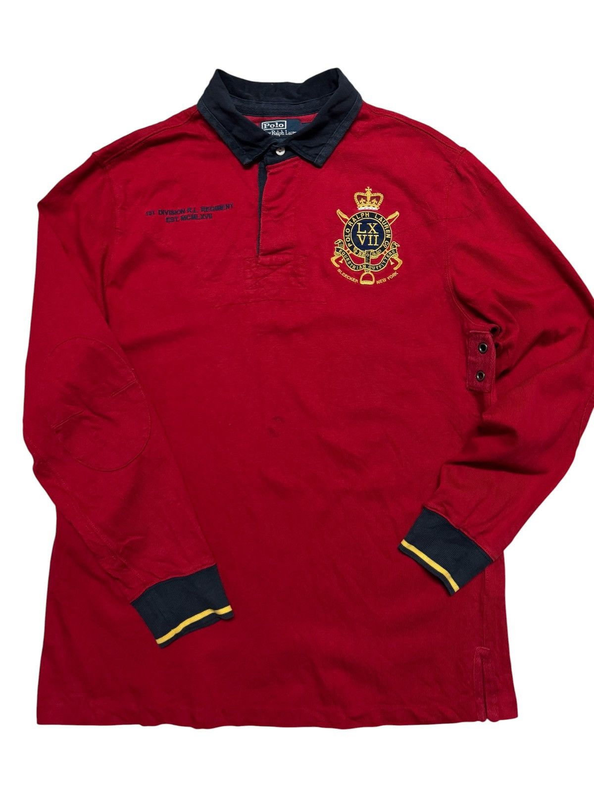 Polo Ralph Lauren VINTAGE 90's POLO RALPH LAUREN BLEECKER NEW YORK 3 POLO RED Size US XL / EU 56 / 4 - 10 Thumbnail