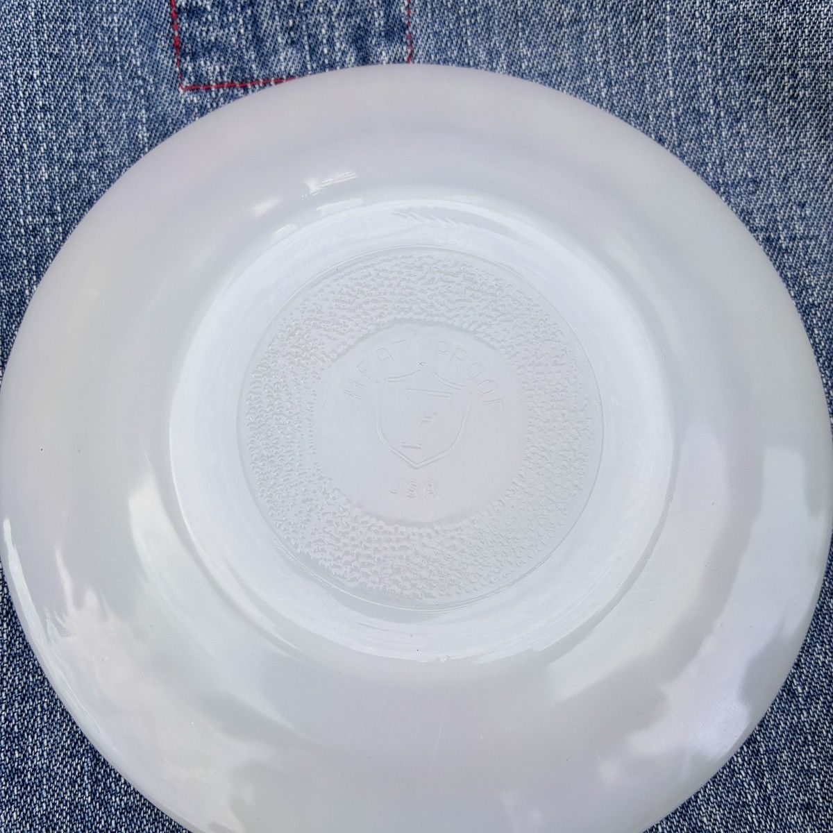 Vintage Federal Glass Moonglow Iridescent Diamond Point Saucer Size ONE SIZE - 3 Thumbnail