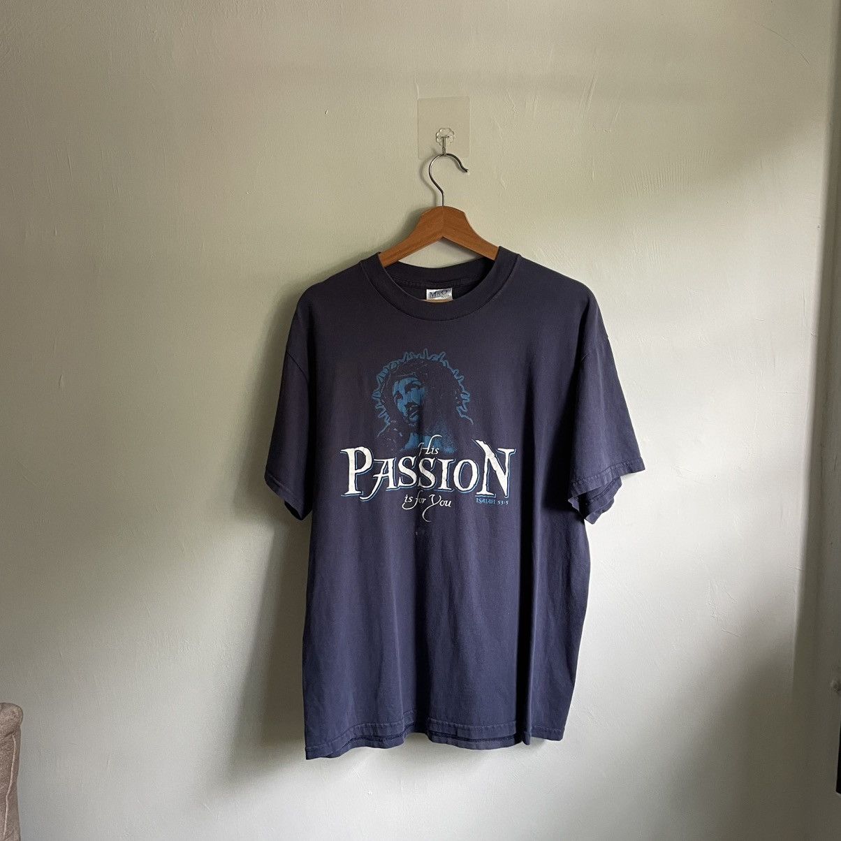 Vintage Vintage Jesus Shirt Passion 🍒 Size US L / EU 52-54 / 3 - 1 Thumbnail