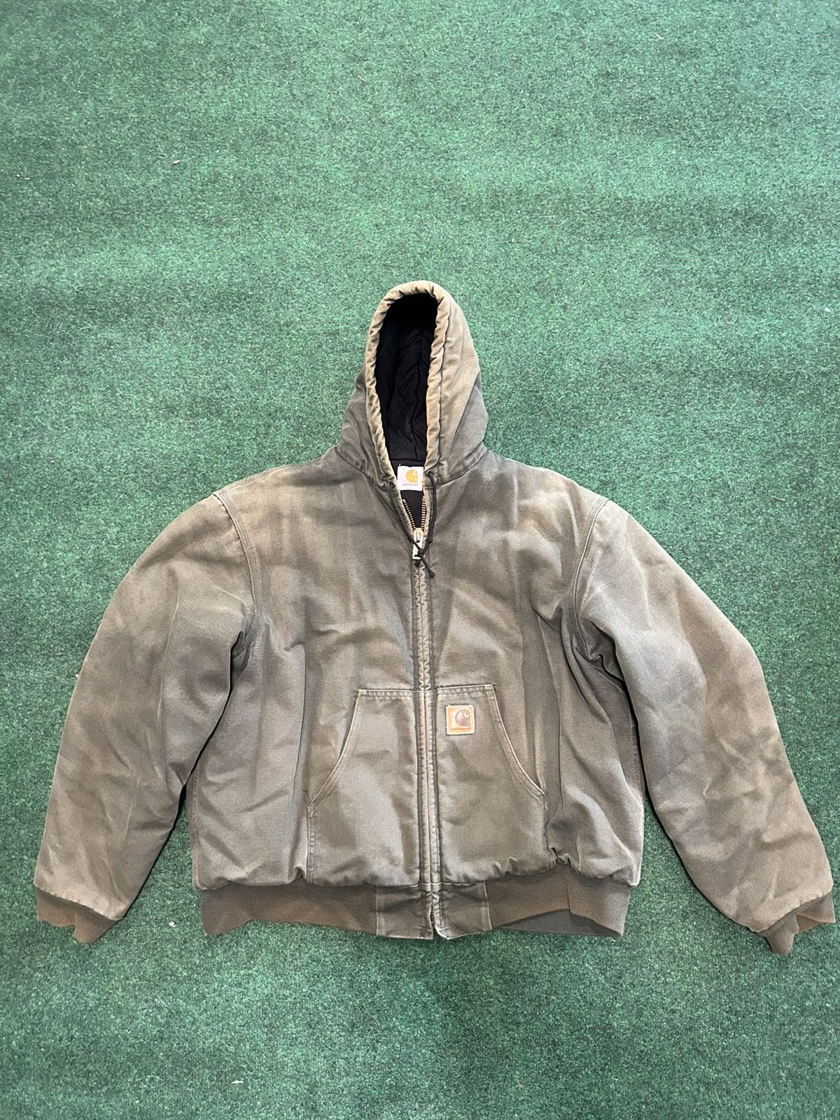 Carhartt Vintage Green Hooded Carhartt Jacket Size US XL / EU 56 / 4 - 1 Thumbnail