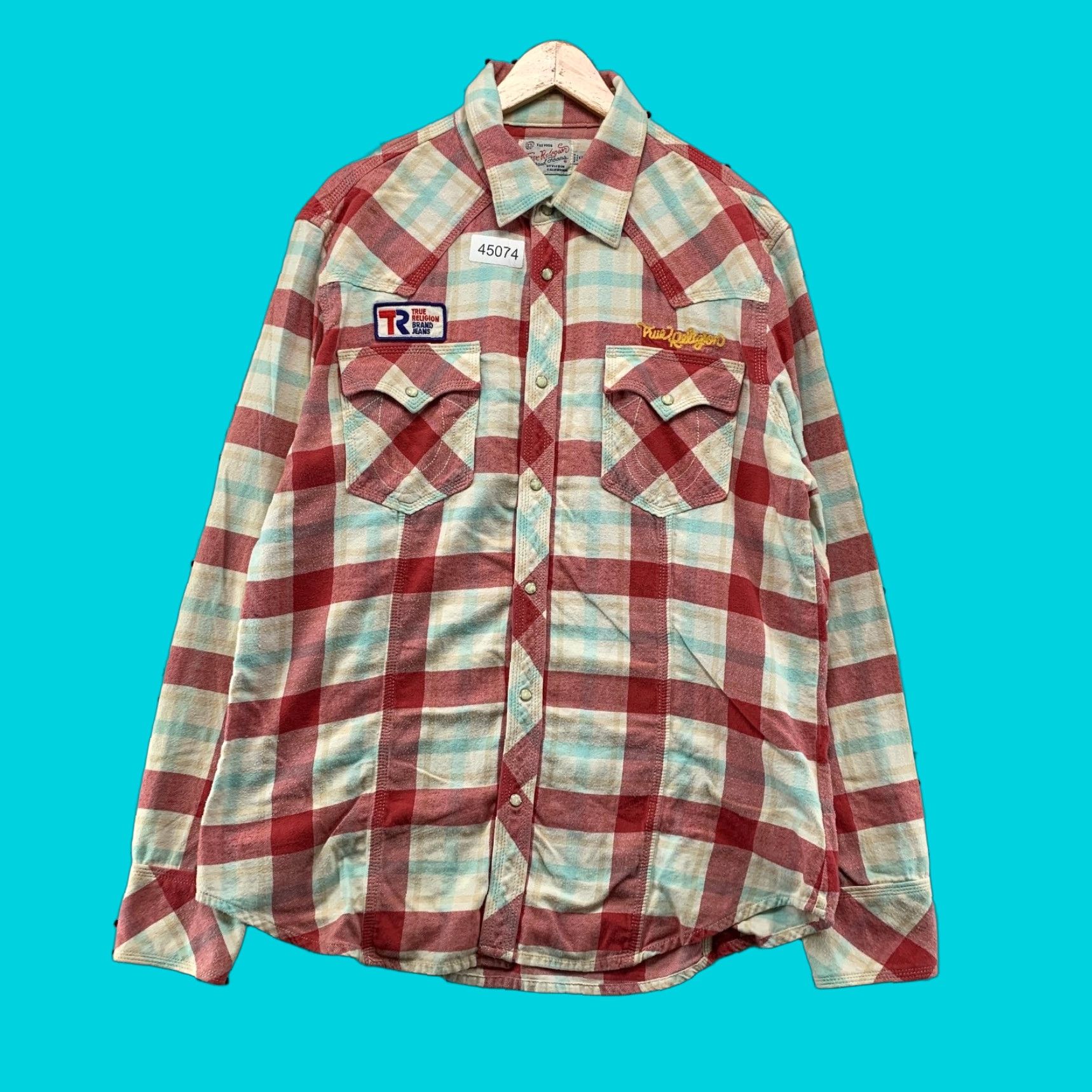 True Religion True Religion Shirt Mens 2XL Flannel Red Plaid Western Snap Size US XXL / EU 58 / 5 - 1 Thumbnail
