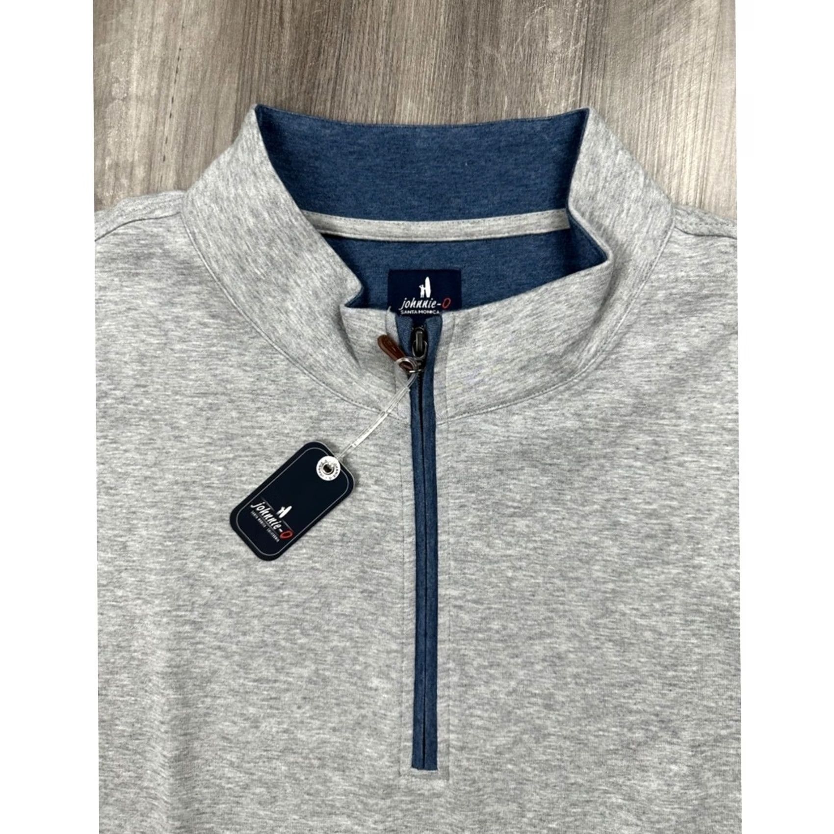 johnnie-O VINTAGE Johnnie-O Sully Light Gray Quarter Zip Pullover 4XB Mens Big & Tall Sweatshirt Pullover Gray 4XB 90s Size US XXL / EU 58 / 5 - 5 Thumbnail