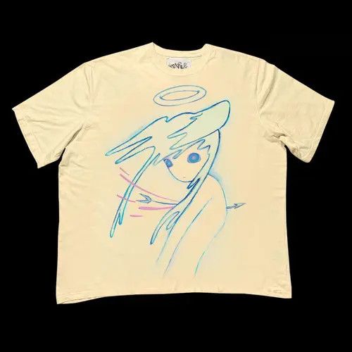 VIBE White Loose Hand-painted Printed Short Sleeve T-Shirt Size US XL / EU 56 / 4 - 8 Thumbnail
