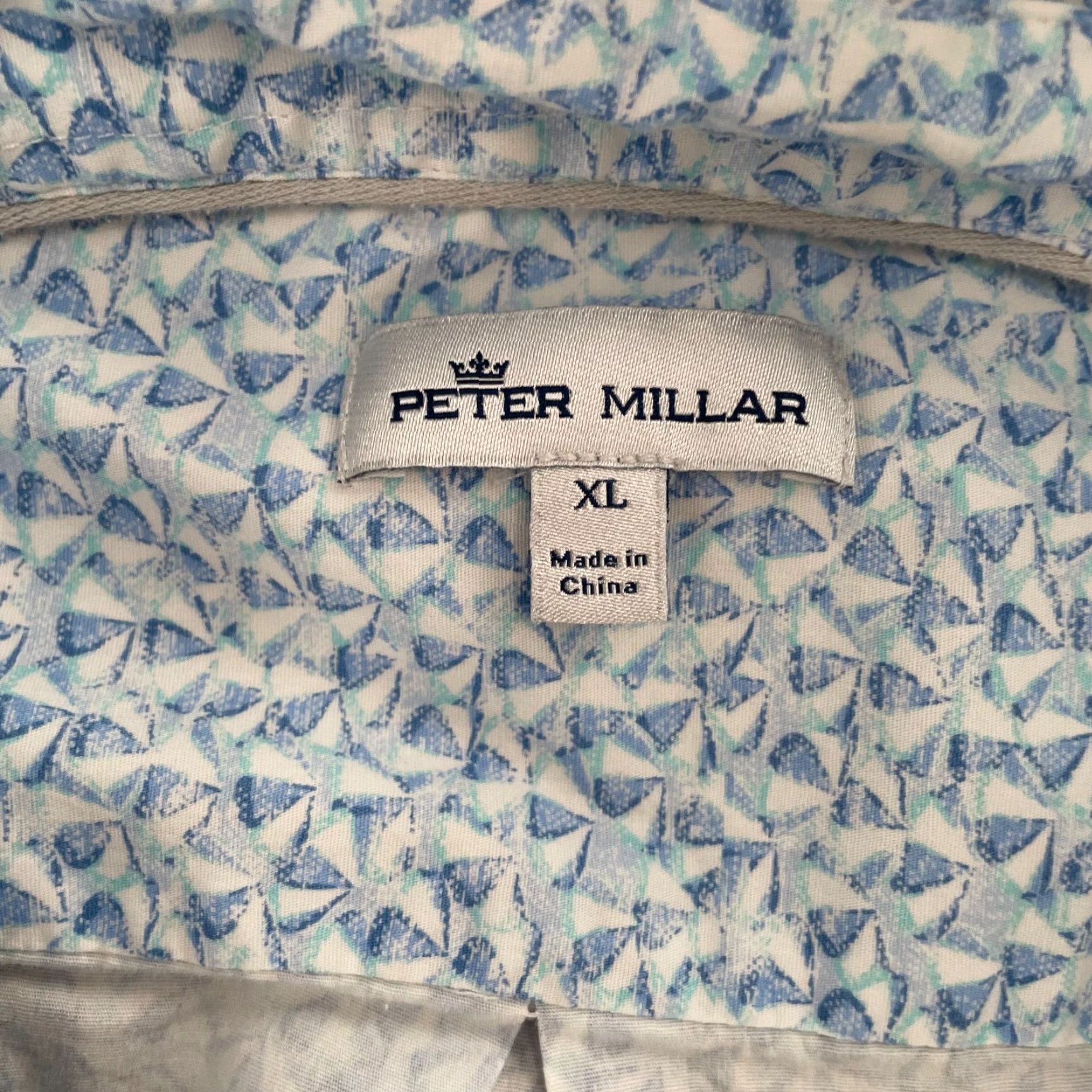 Peter Millar Peter Millar Button-Up Shirt Adult XL Blue Short Sleeve Umbrella Casual Men Size US XL / EU 56 / 4 - 5 Thumbnail
